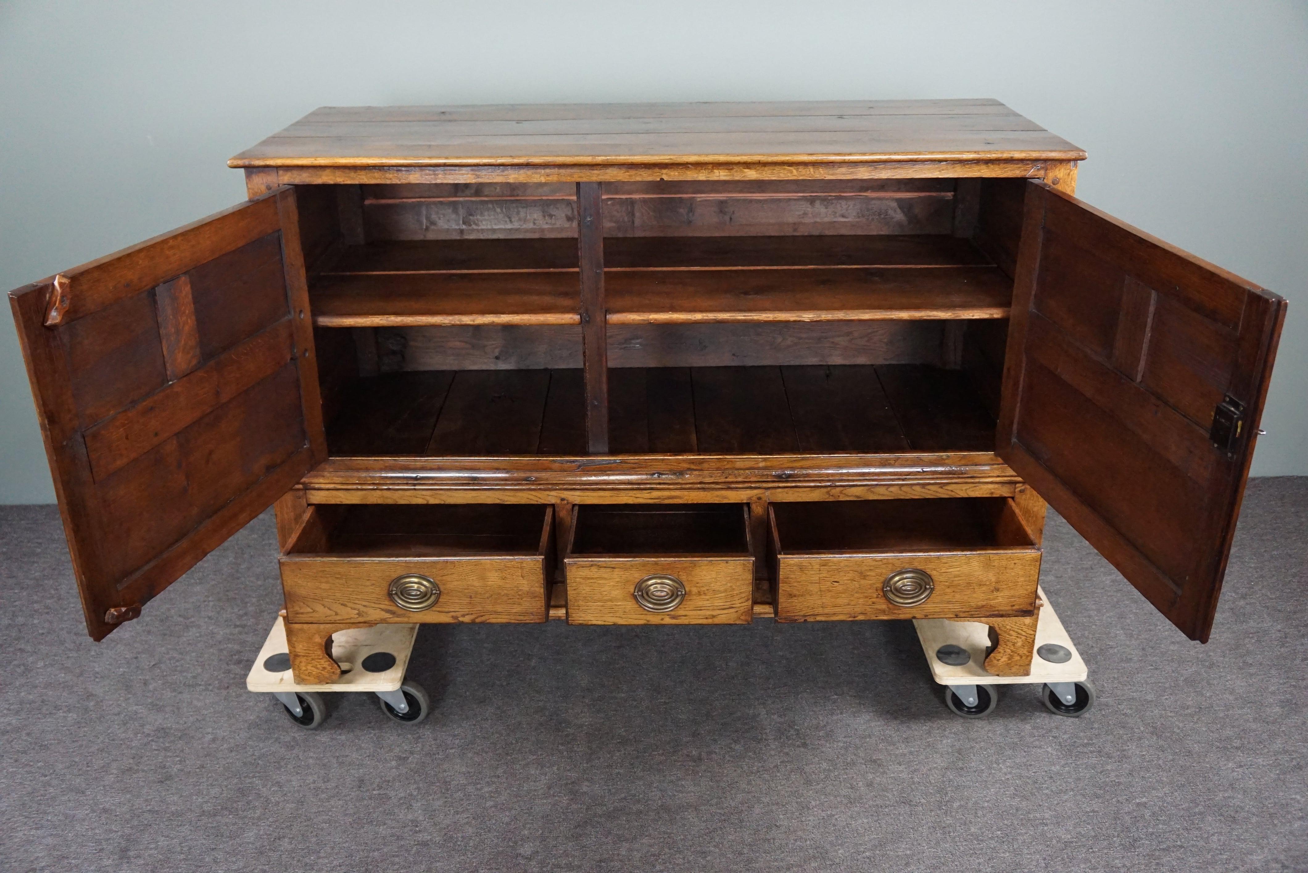 Stunningly beautiful rare antique late 18th century oak Welsh press cabinet/side For Sale 2