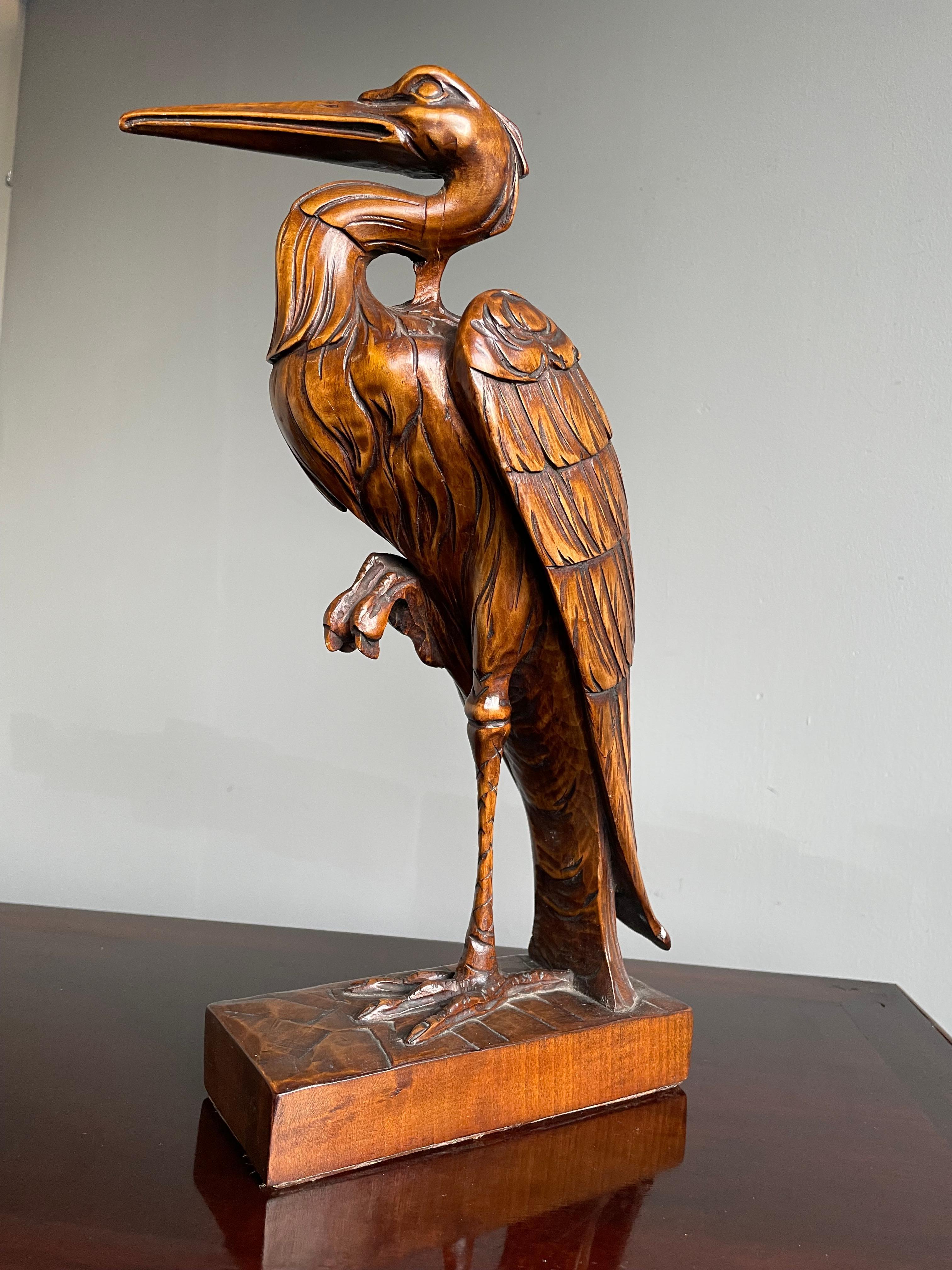 Wonderful, work-of-art-sculpture of a standing herron.
 
Anyone who has ever tried to pursue a career in any kind of artform knows how incredibly difficult it is to be unique and to be truly gifted in creating. You need to at least have 'the eye' to