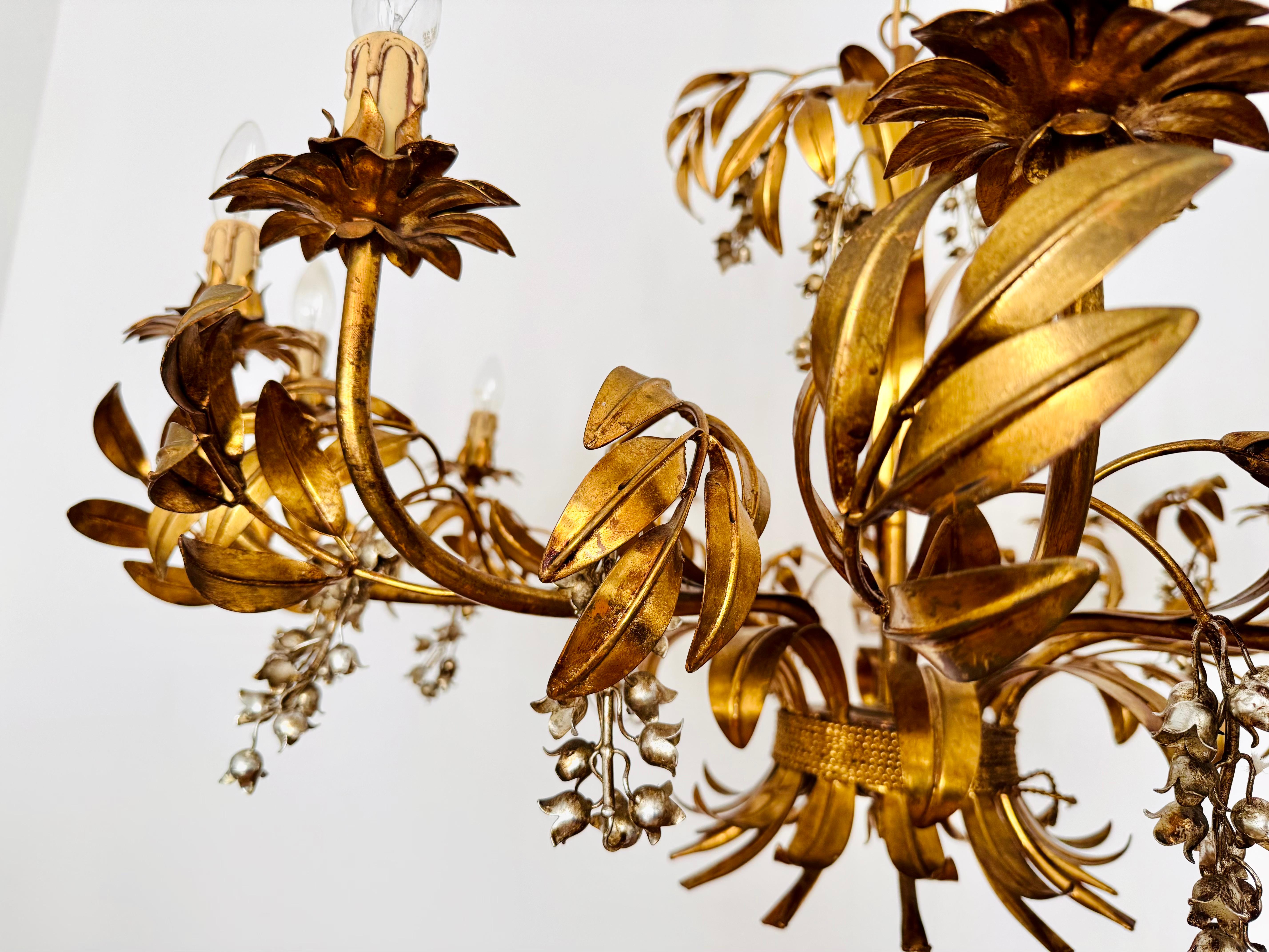 Grande lampadario italiano Hollywood Regency di Hans Kög in vendita 6