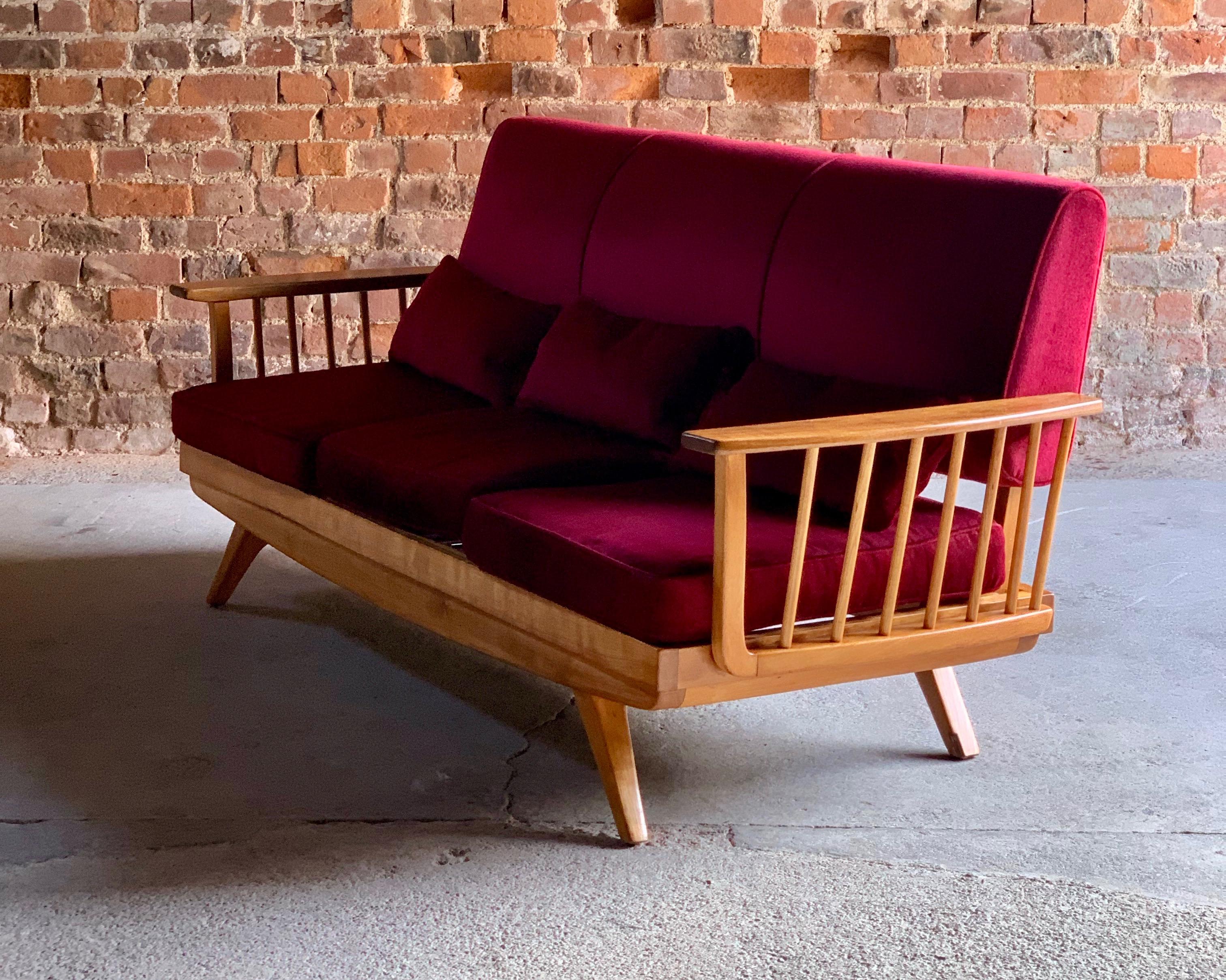 Stunningmid Century Modern Sofa & Armchair Suite Elm Three Piece, circa 1960s 9