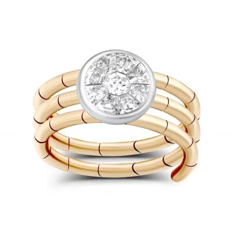 Taille coussin antique Bague exclusive en or jaune avec diamant pour elle en vente