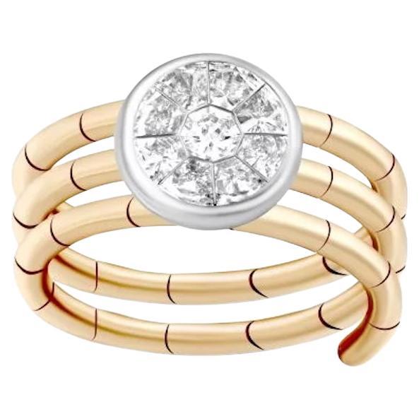 Bague exclusive en or jaune avec diamant pour elle en vente