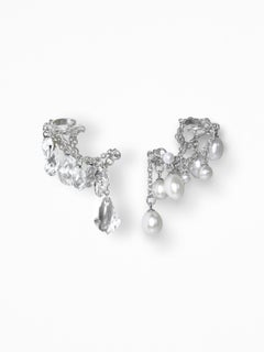StunnxTeaa Ear Set in Sterling Silver, Zirconia Studs & Glass Crystals by O Sh
