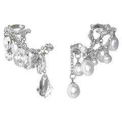 StunnxTeaa Ear Set in Sterling Silver, Zirconia Studs & Glass Crystals by O Sh