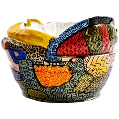 Stuntin' Bowl 14 in Earthenware and Acrylic by Roberto Lugo