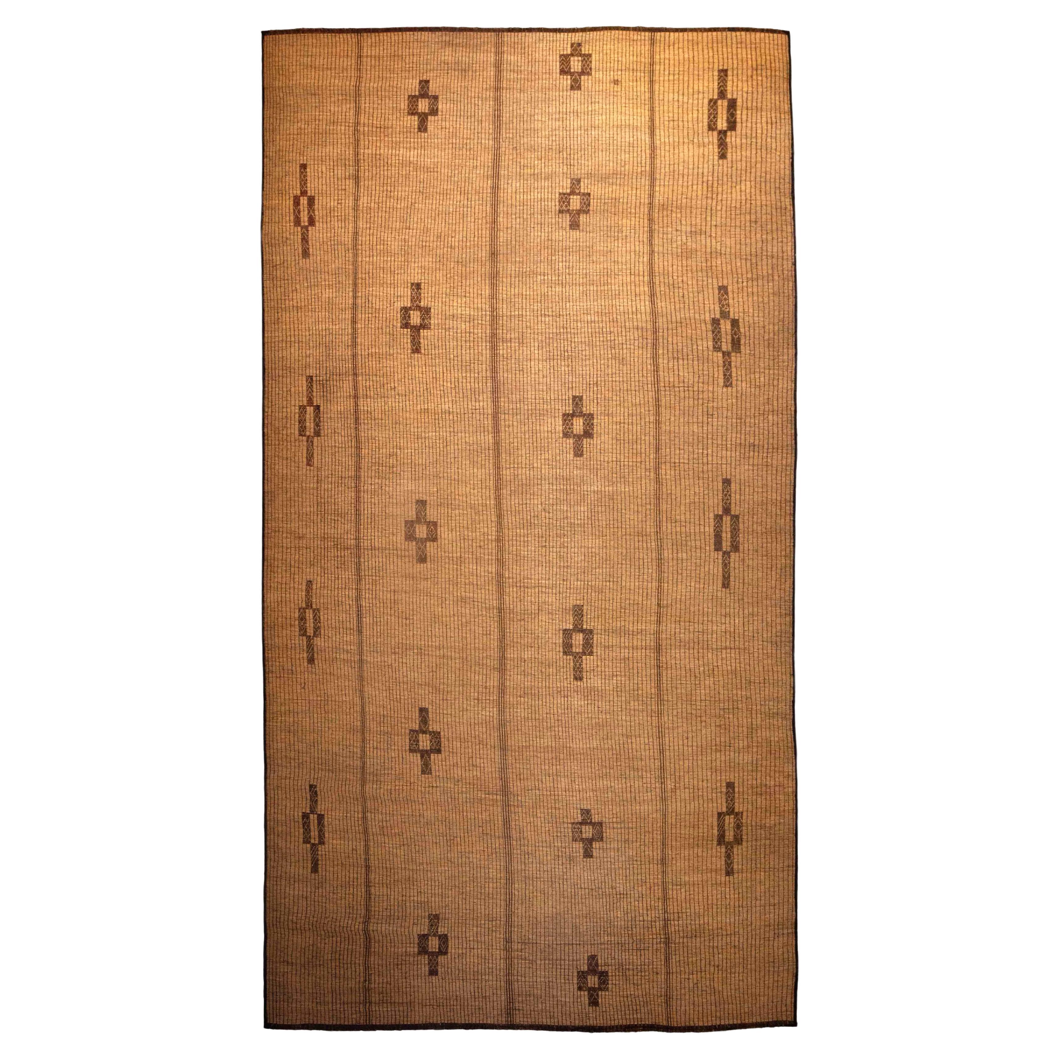 Vintage Berber Tuareg Binsen und Leder Matte, 512x269 cm, Mauretanien, 1970er Jahre