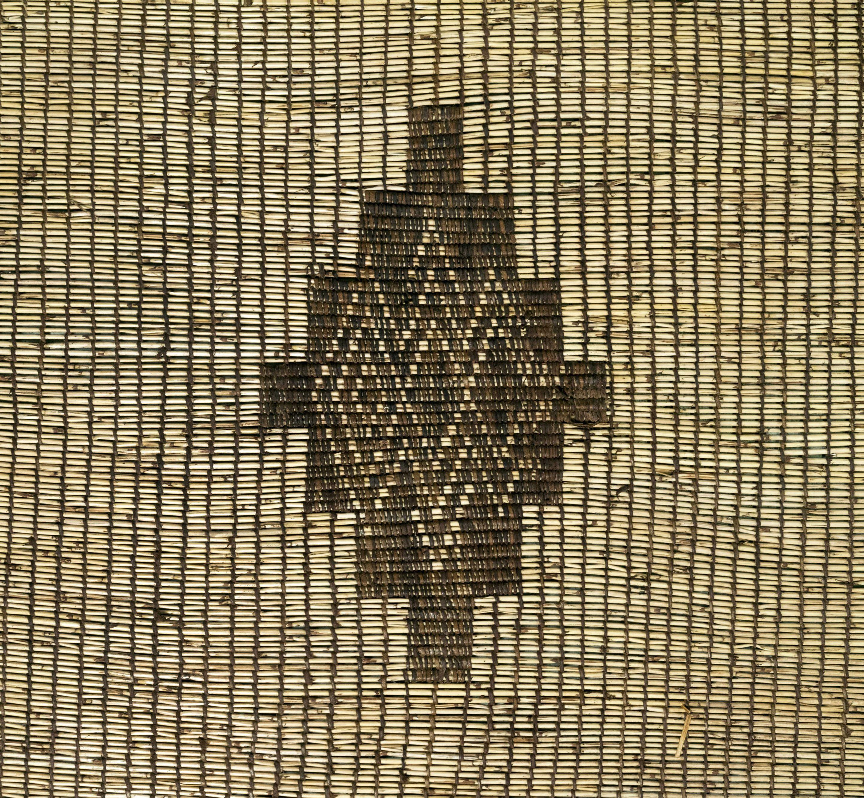 Hand-Crafted Tuareg Mat Vintage Brown Handmade in Sahara Mauritanian Morocco For Sale