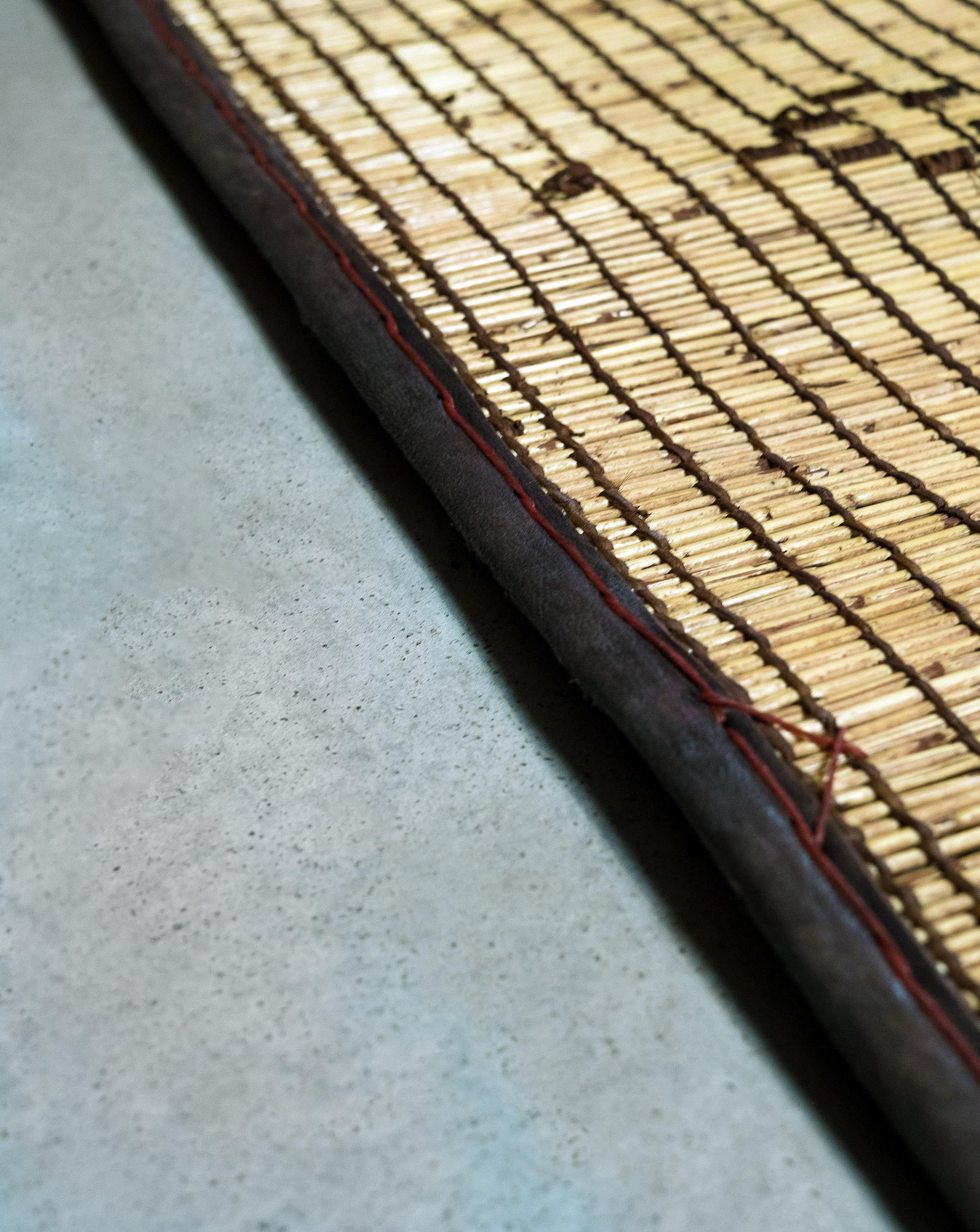 Leather Tuareg Mat Vintage Brown Handmade in Sahara Mauritanian Morocco For Sale