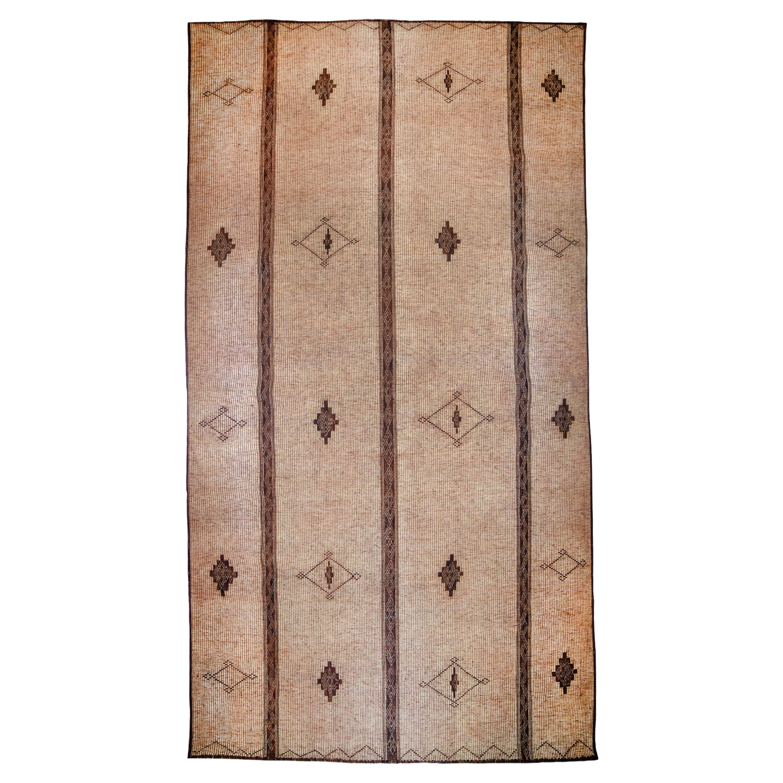 Tuareg Mat Vintage Brown Handmade in Sahara Mauritanian Morocco