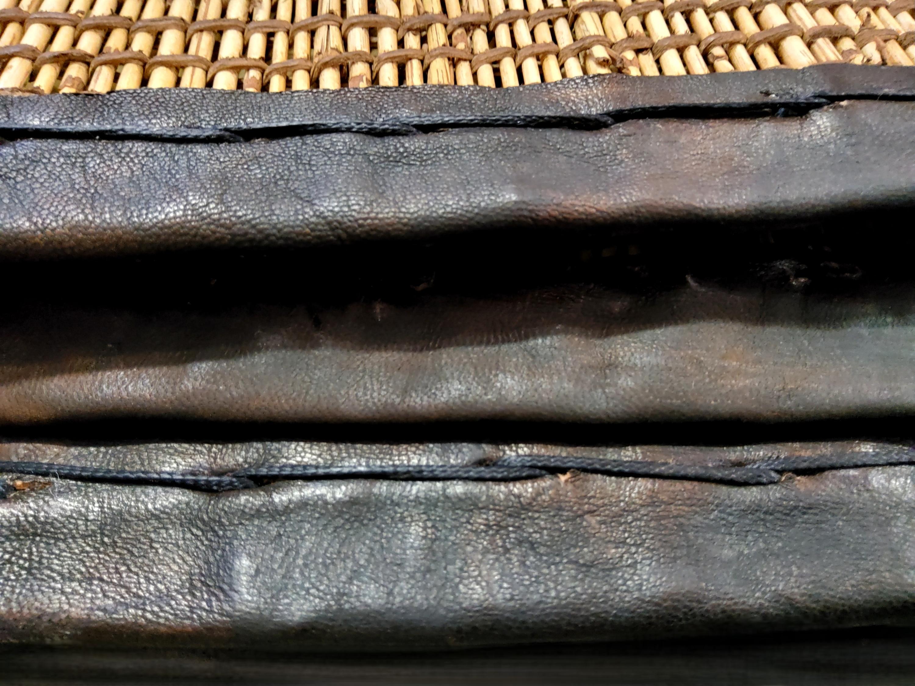 Stuoia Tuareg Berbera Vintage Anni ’70  Intreccio Giunco e Pelle 480×265 cm For Sale 1