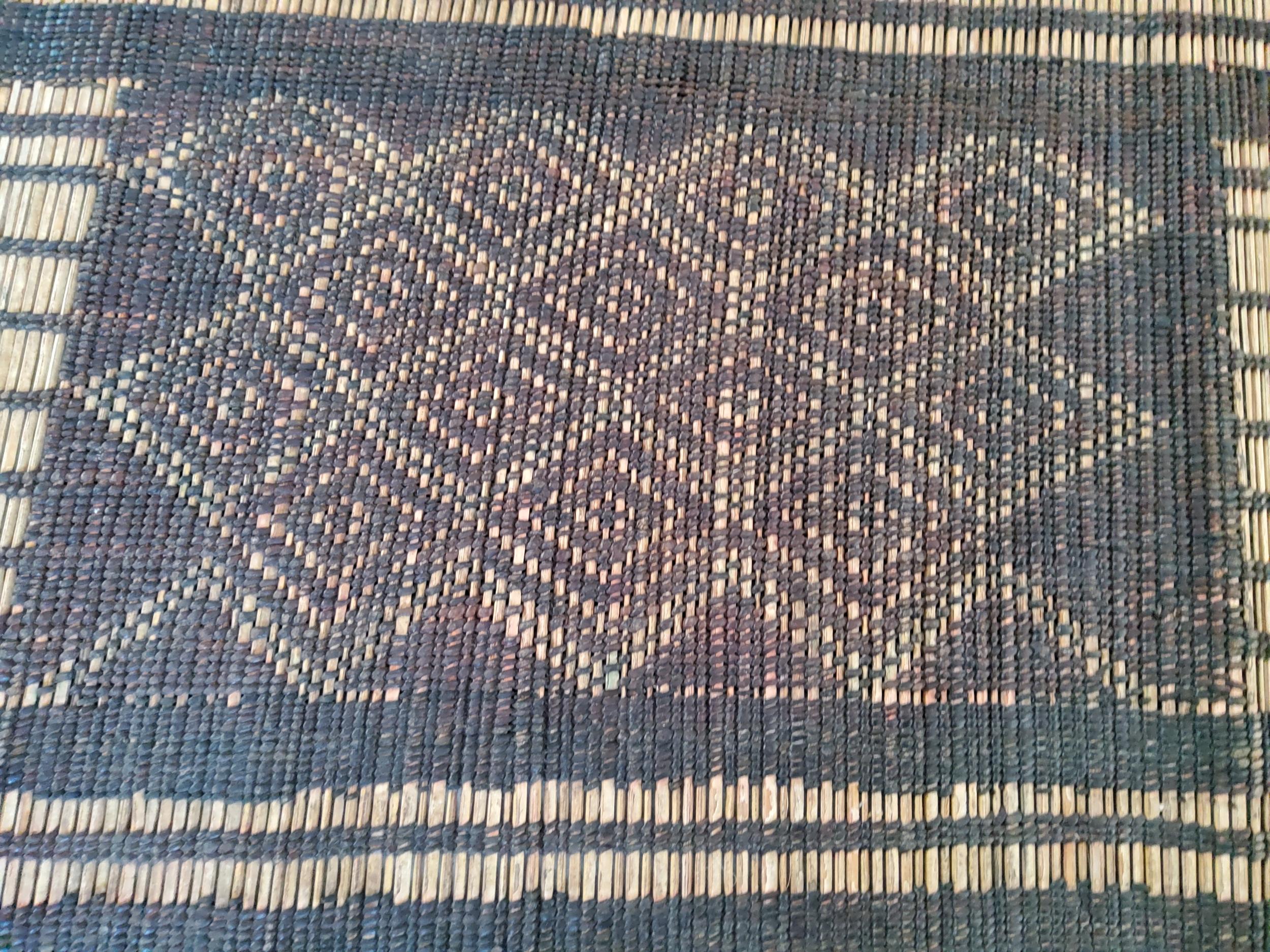 Late 20th Century Tuareg Berber Vintage Mauritanian Leather and Natural Wood Manufacto Mat For Sale