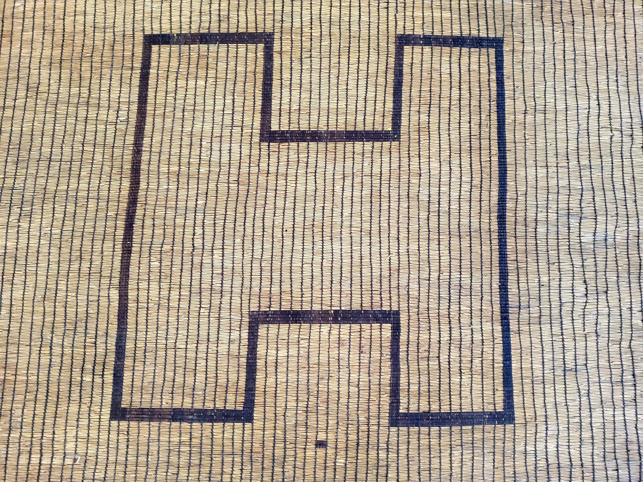 Tuareg Berber Vintage Mauritanian Leather and Natural Wood Manufacto Mat For Sale 3