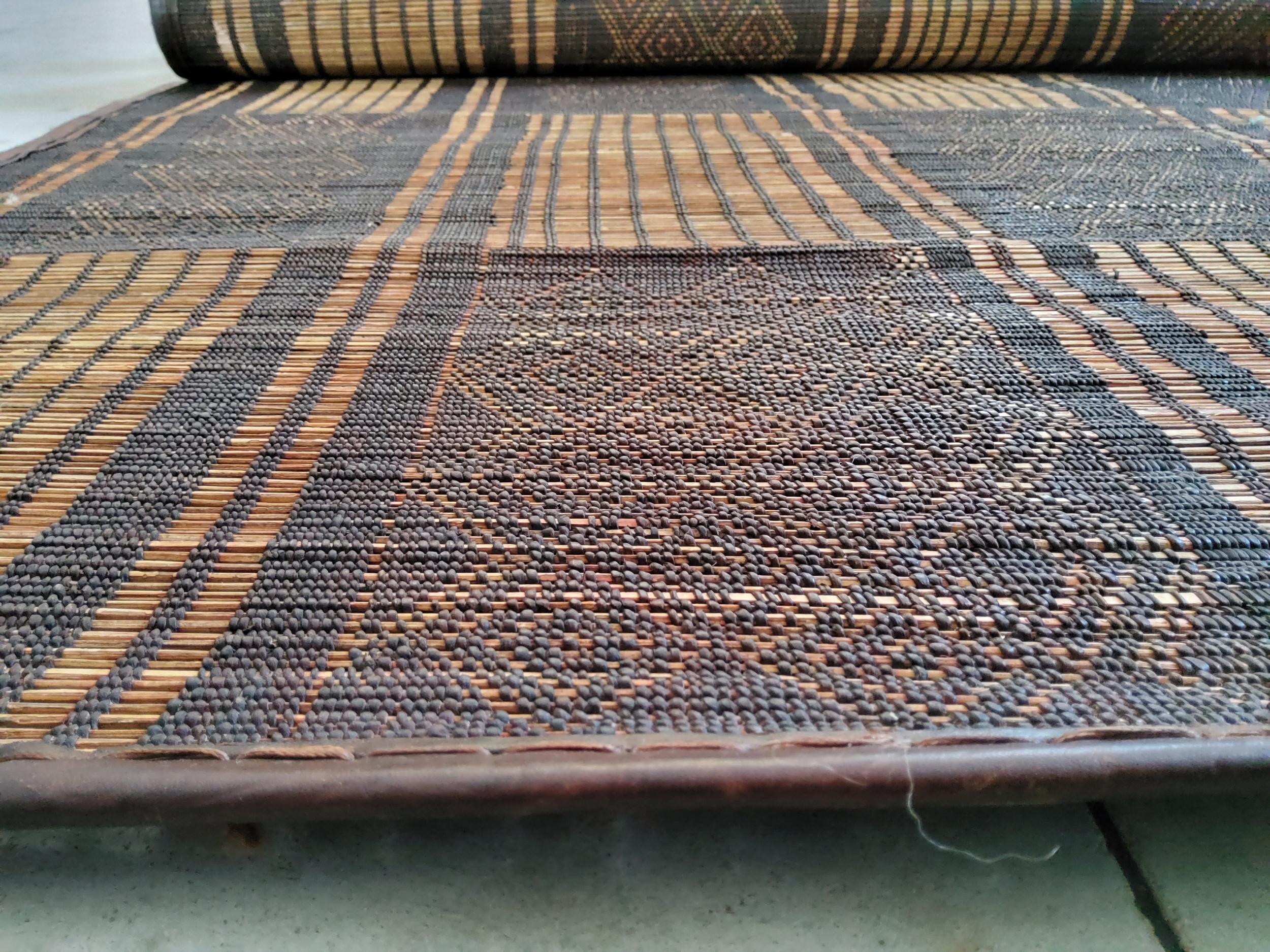 Tuareg Berber Vintage Mauritanian Leather and Natural Wood Manufacto Mat For Sale 4