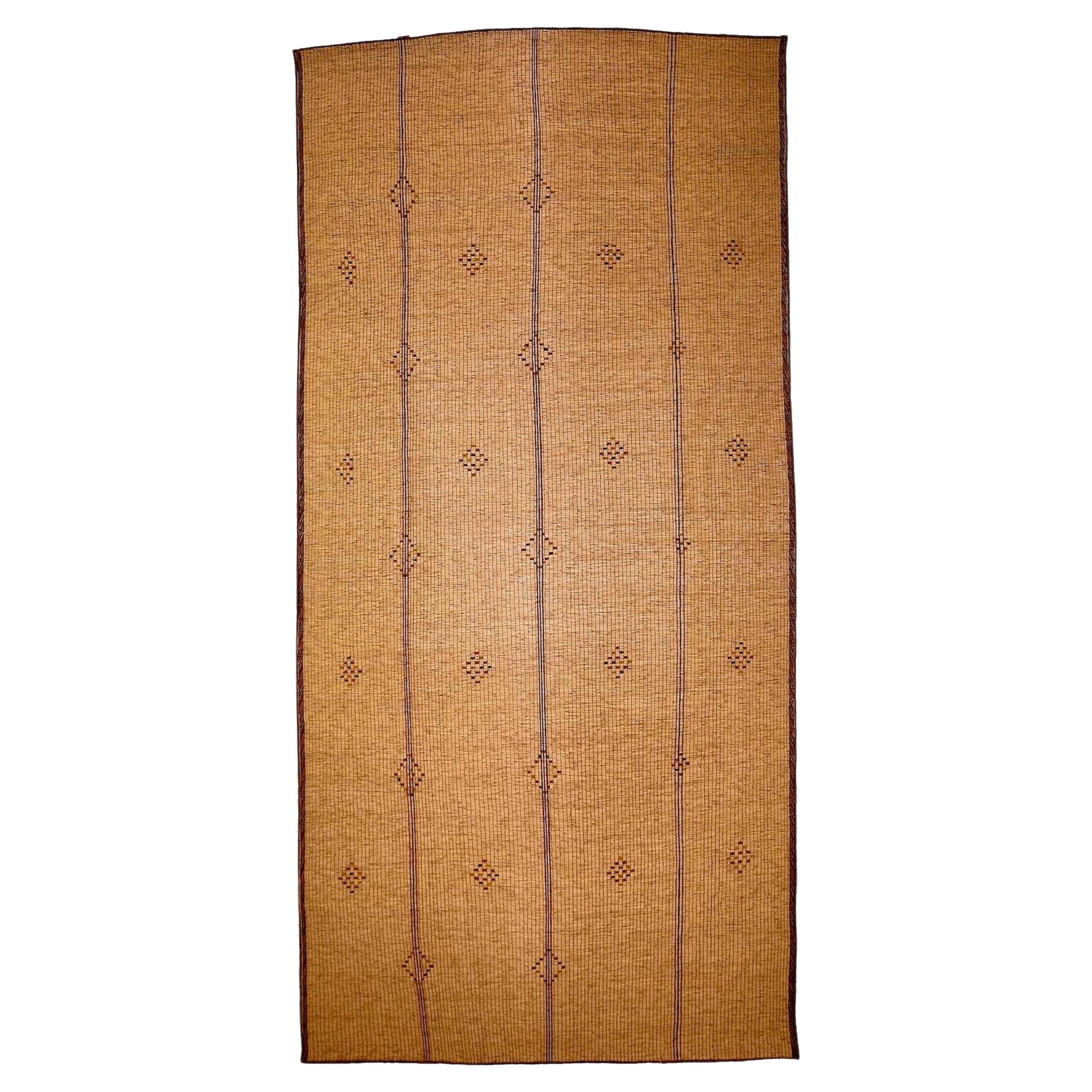 Vintage Berber Tuareg Matte, Sahara, 1980er Jahre, Binsen und Leder, 470x228 cm