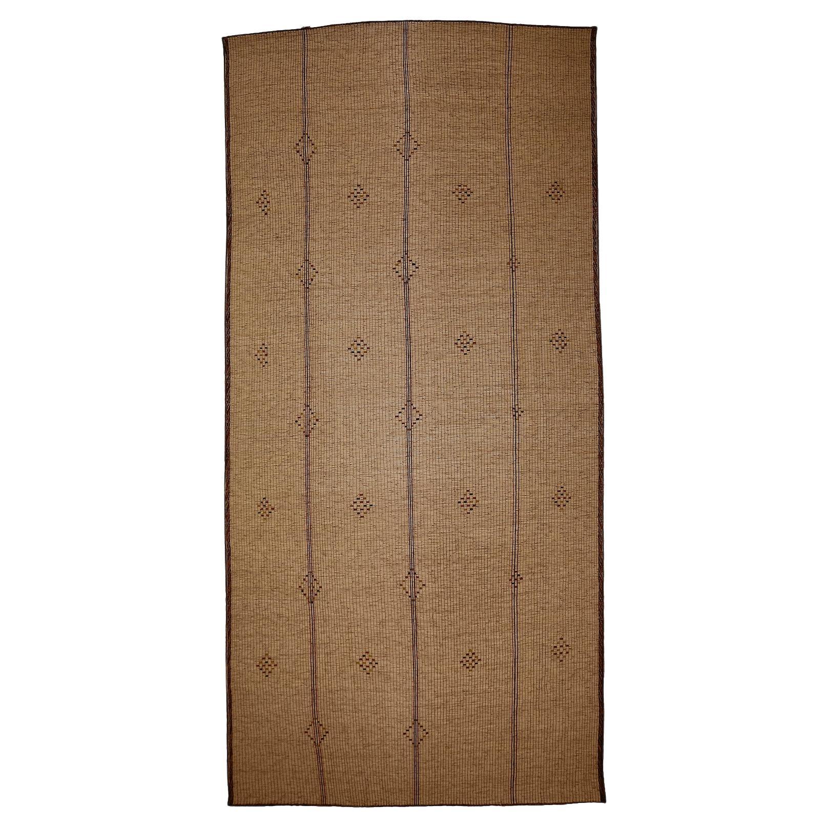 Tuareg Berber Mat Vintage Maroon Leather and Natural Wood Manufacto