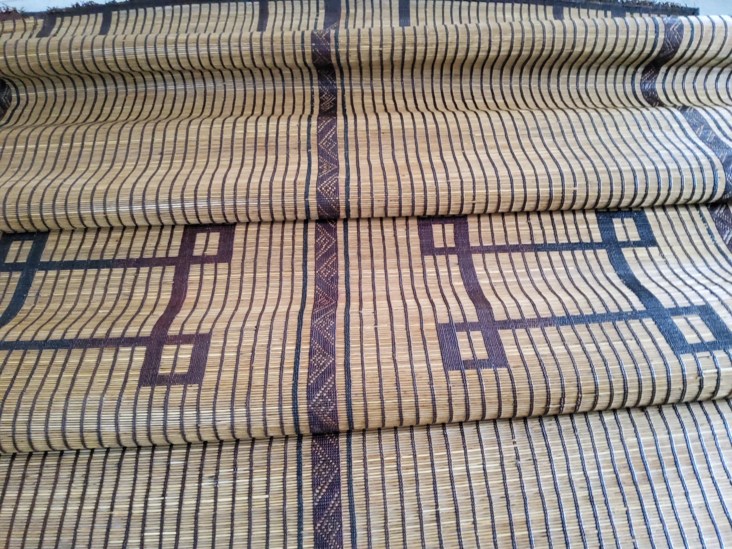 20th Century Stuoia Tuareg Marrone Manufatto in Sahara Mauritana Vintage in Legno e Pelle
