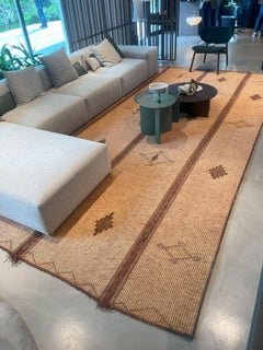 Stuoia Tuareg Vintage  Sahara, anni '80 in Giunco intrecciato e Pelle 510×270 cm