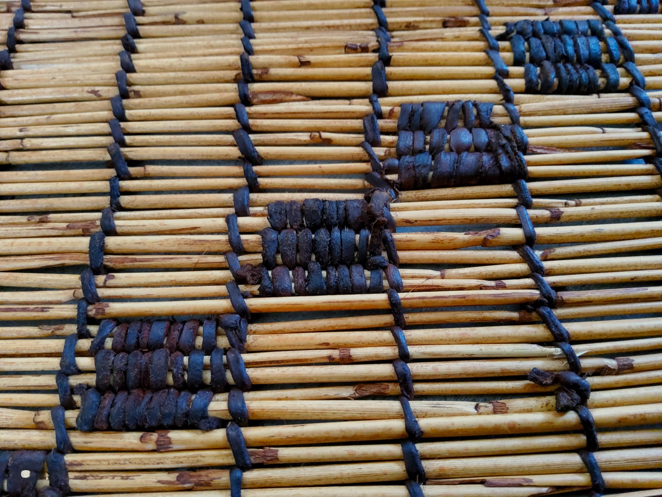 Leather Mauritanian Tuareg mat, 1960s, handmade with reed and leather  445×200 cm For Sale