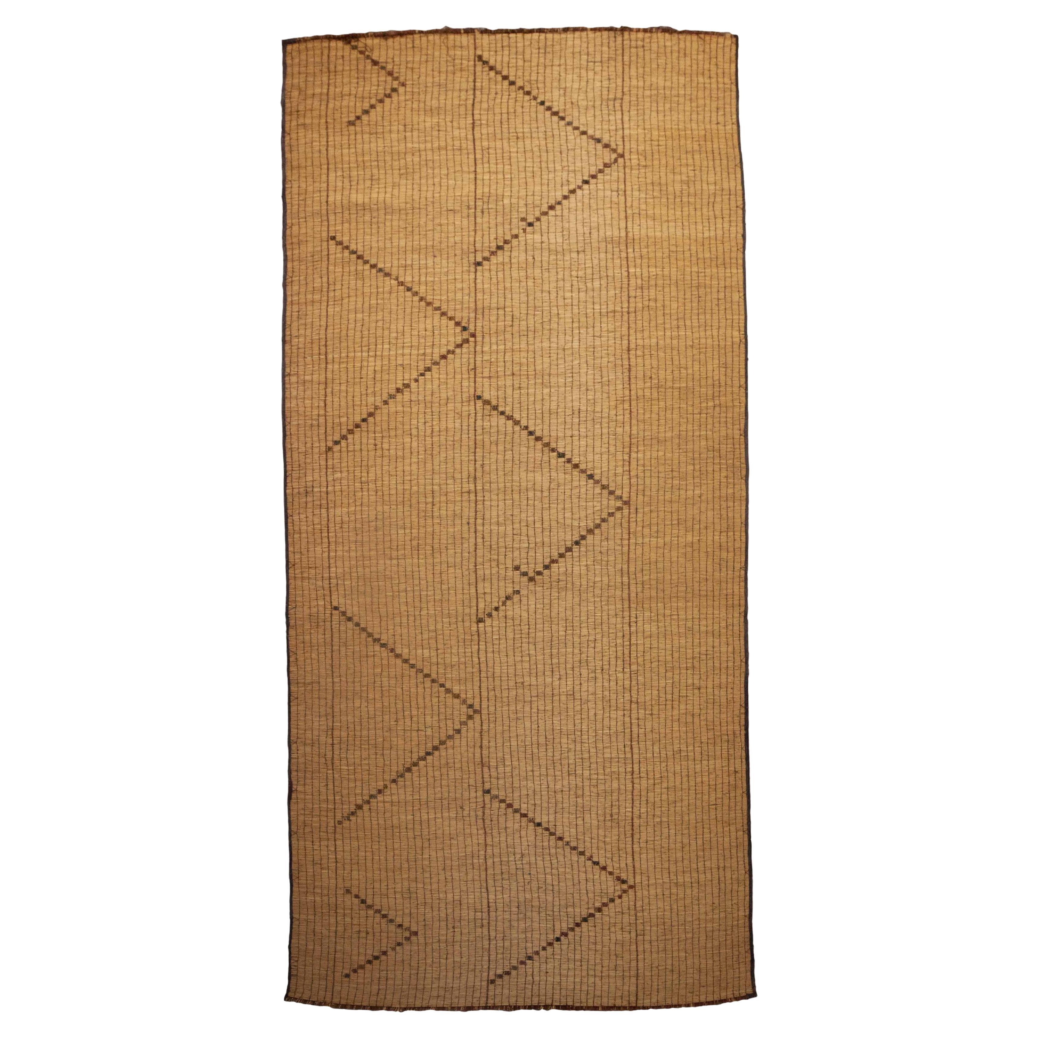 Mauretanische Tuareg-Matte, 1960er Jahre, handgefertigt aus Schilf und Leder  445×200 cm