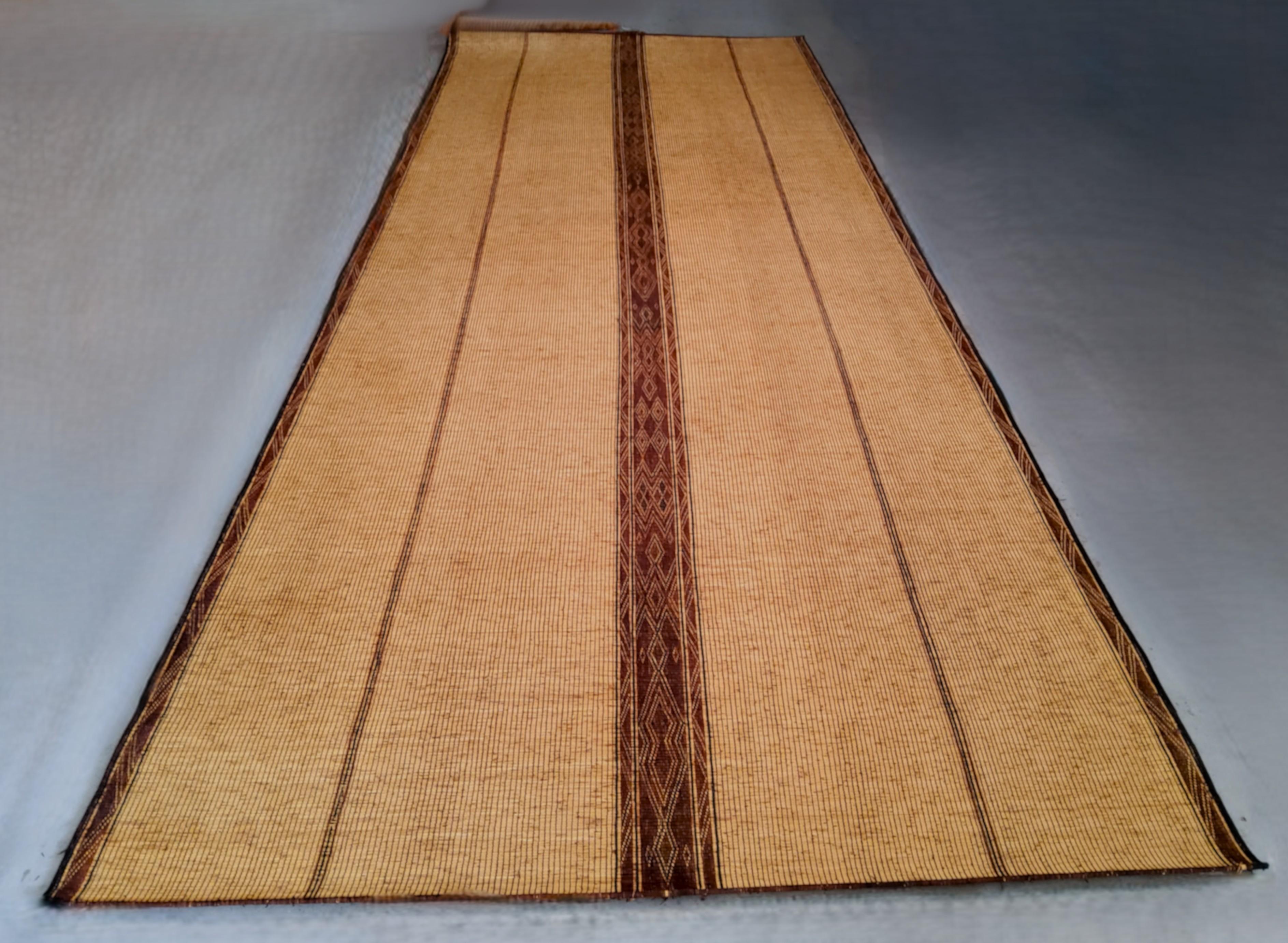 Alfombra Tuareg Marroquí Sahara Mauritano Marrón Hecho a Mano Vintage Marruecos Tribal en venta
