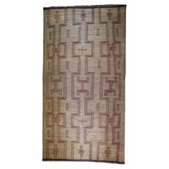 Stuoia Tuareg Vintage, Anni ’60, Giunco & Legno Intrecciata a Mano, 540×295 cm