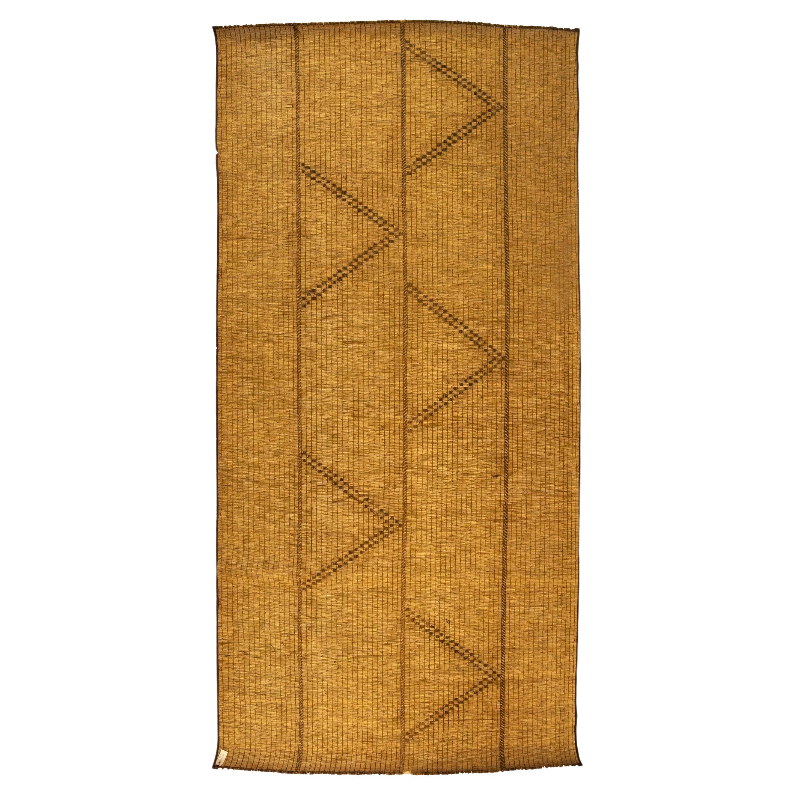 Vintage Tuareg-Matte, 1960er Jahre Schilf und handgewebtes Leder 440×220 cm