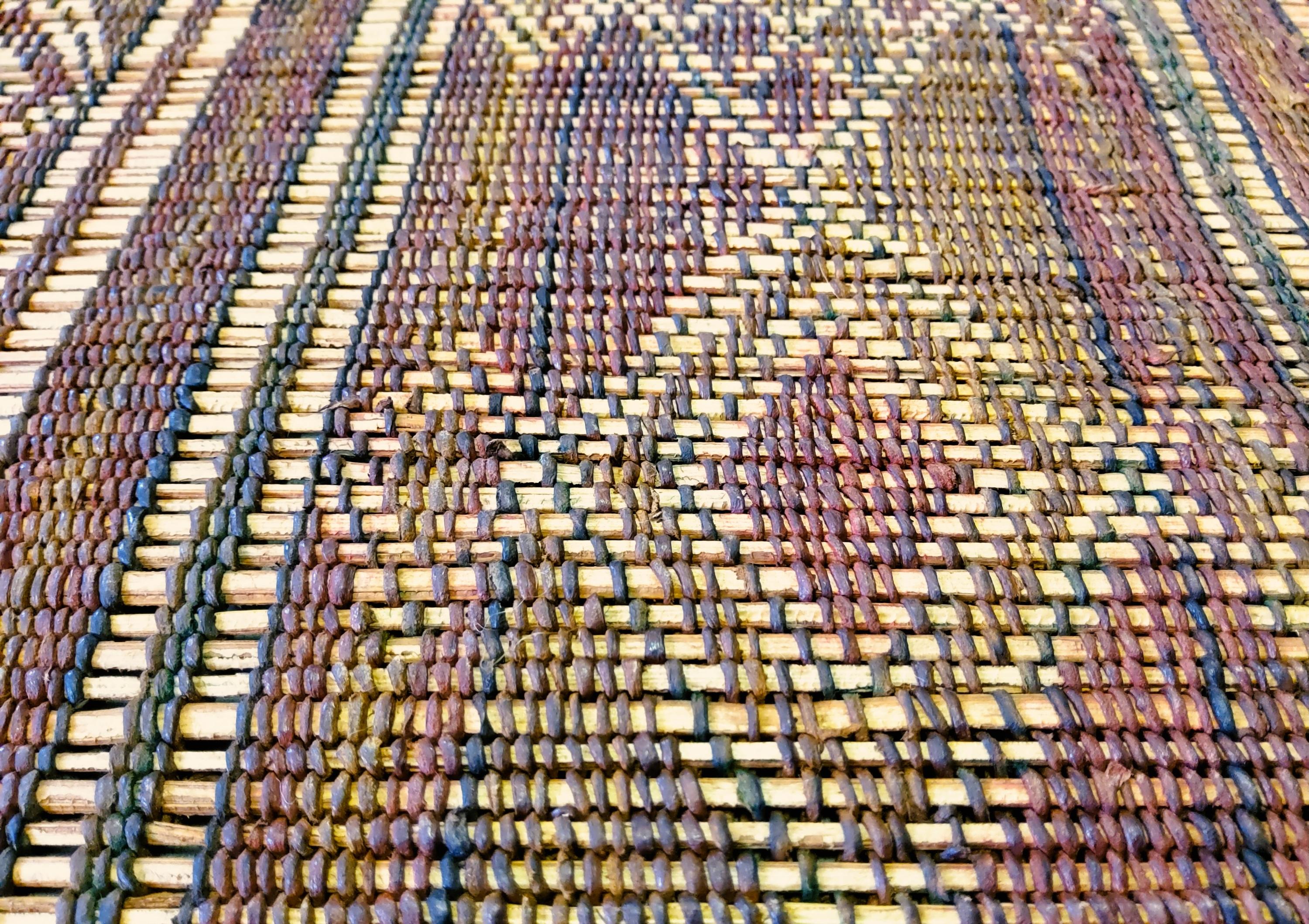 Mid-20th Century Stuoia Tuareg Vintage Anni ’60  Intreccio in Giunco e Pelle  255×164 cm For Sale