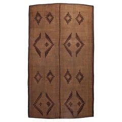Stuoia Tuareg vintage anni '70 in pelle e legno – Mauritania, 360 x 197 cm