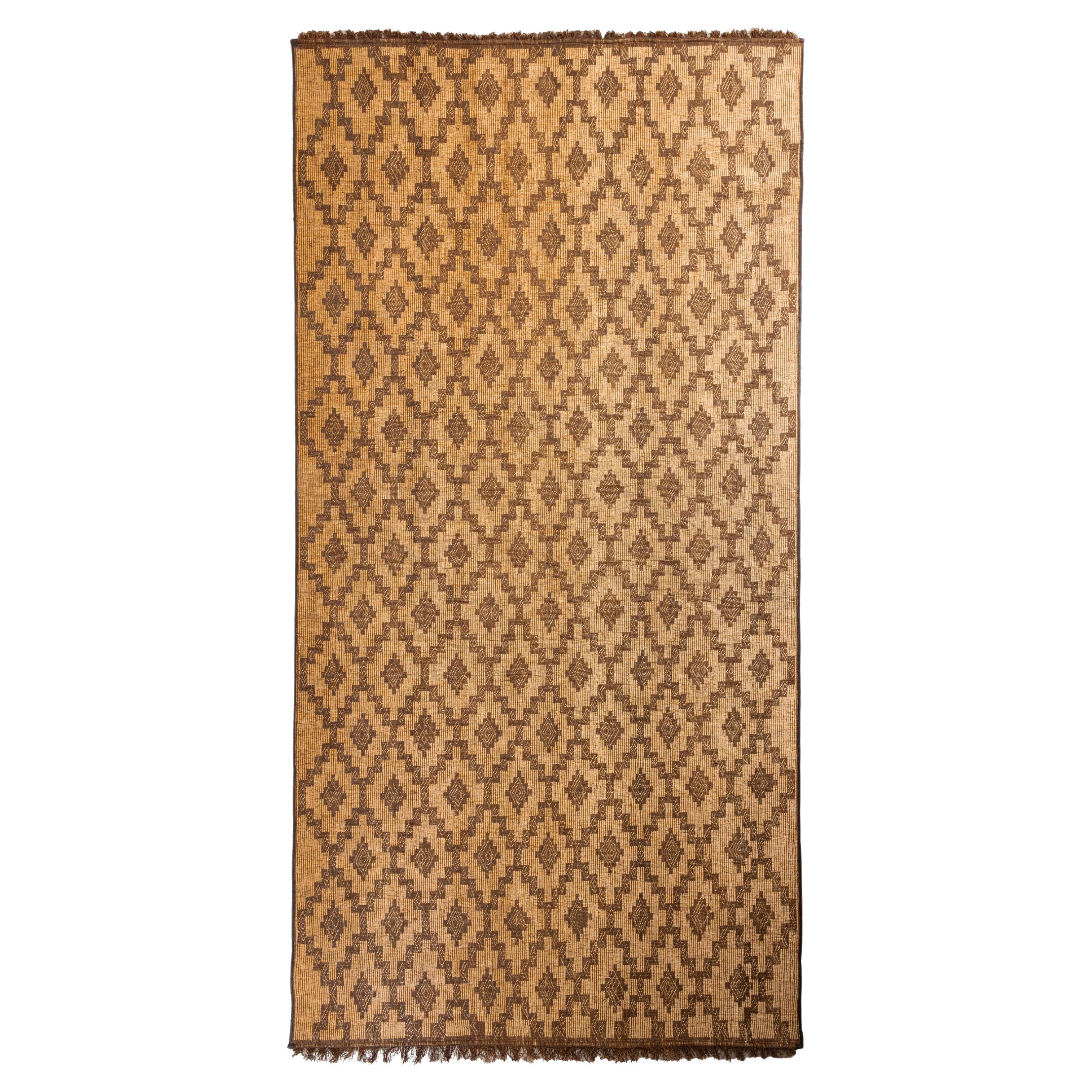 Stuoia Tuareg Vintage Anni ’70 Intreccio Giunco e Pelle 515x255 cm