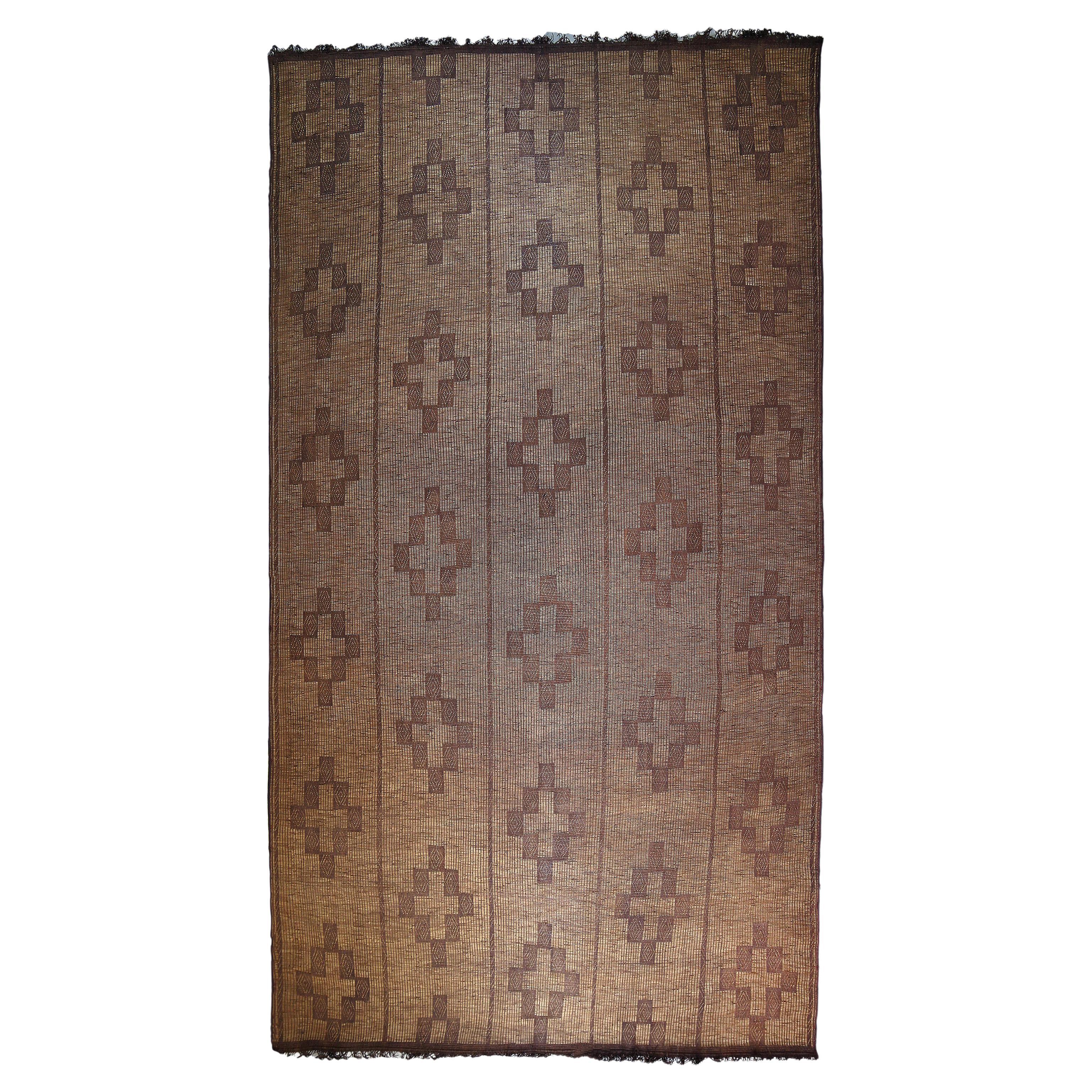Tuareg Mat  Vintage Berbera Manufatta in Natural Wood and Leather