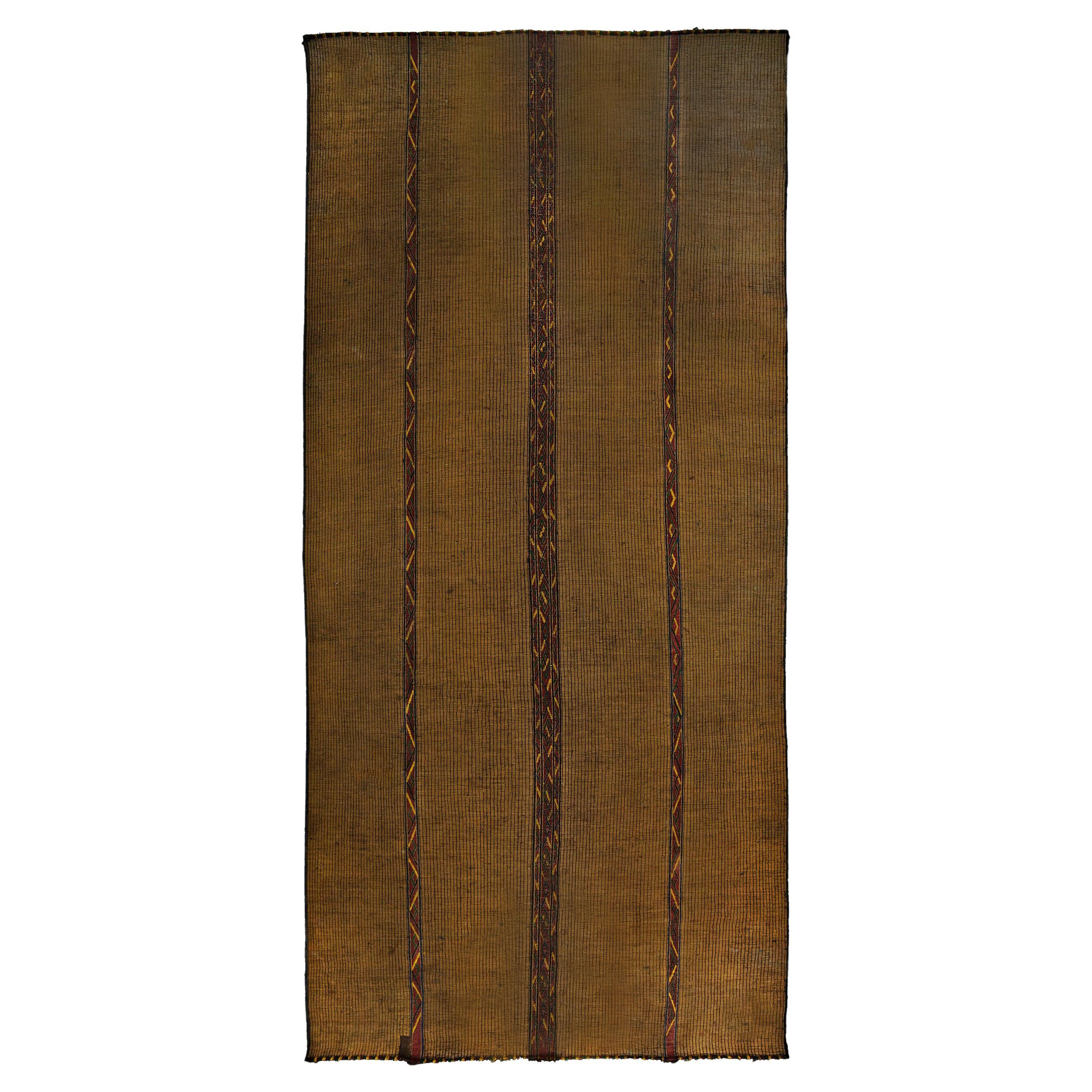 Estera tuareg  Artesanía vintage bereber mauritana de madera natural y cuero