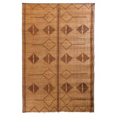 Stuoia Tuareg Vintage Sahara, Anni ’80 Giunco e Pelle 290×196 cm