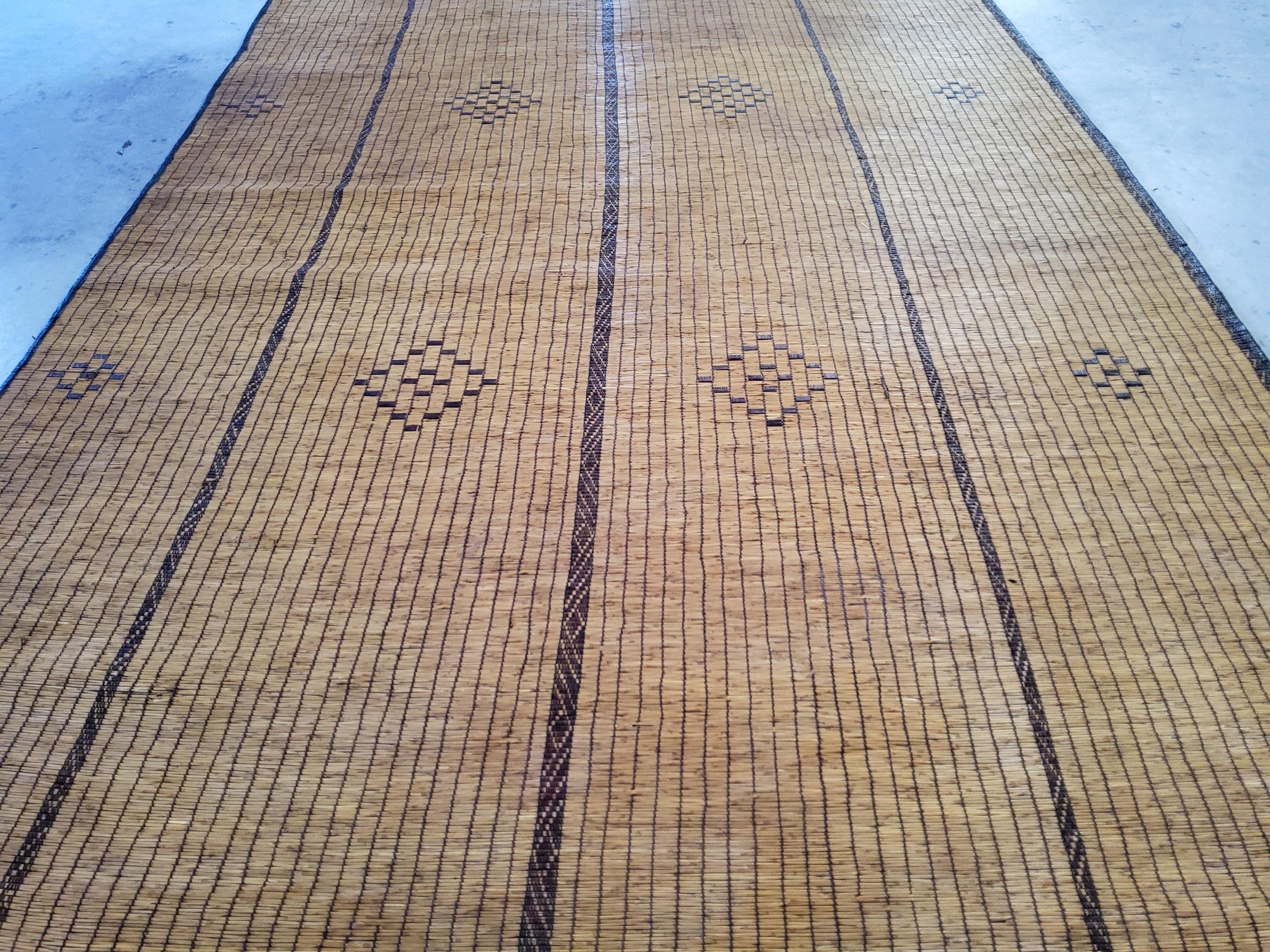 Mauritanian Tuaregh Mat Vintage Berber Brown   Natural Leather and Wood Artifact For Sale
