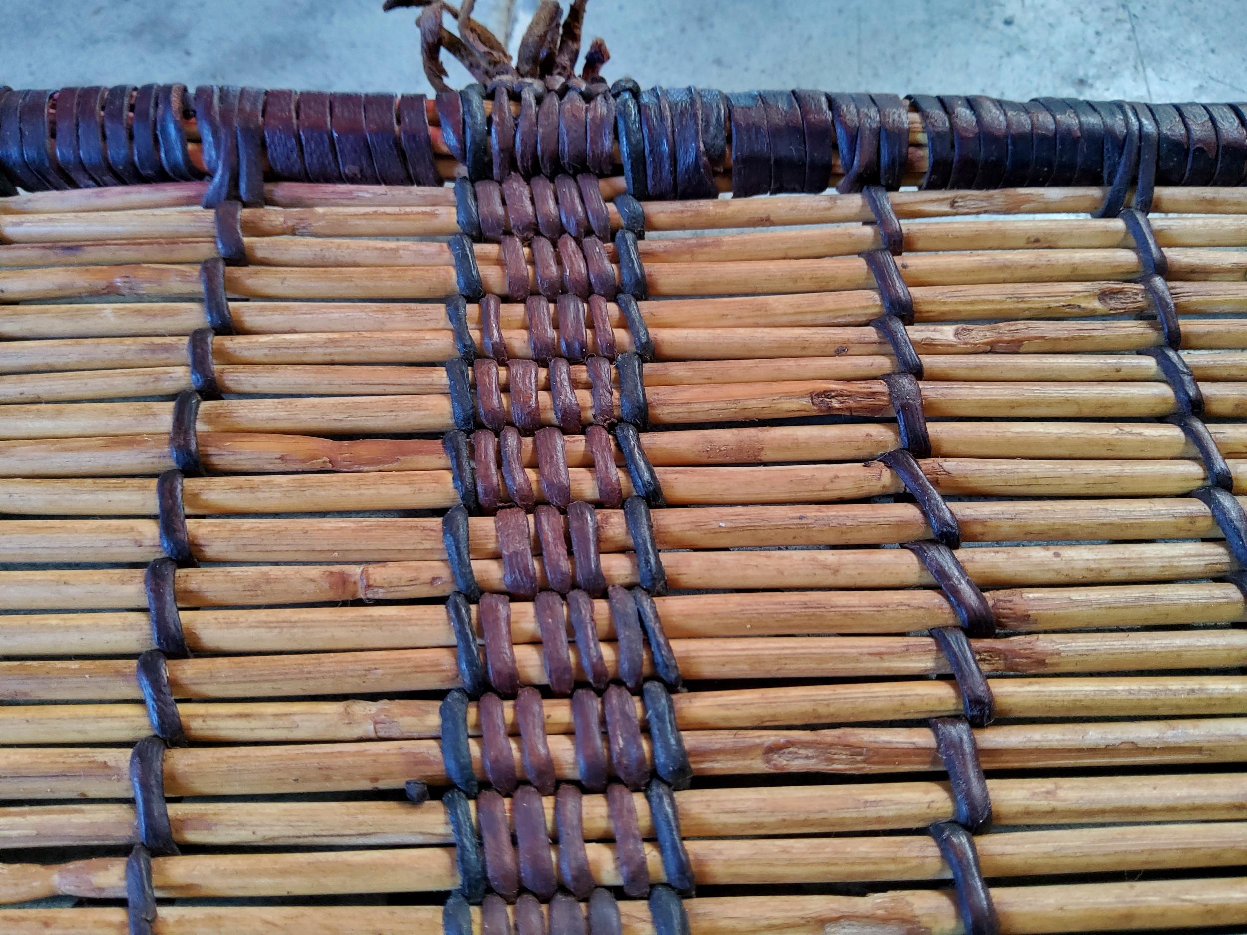 Tuaregh Mat Vintage Berber Brown   Natural Leather and Wood Artifact For Sale 1