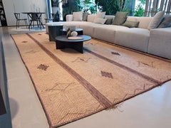 Stuoia Tuareg vintage anni '70 in Giunco e Pelle – Mauritania, 482 x 216 cm