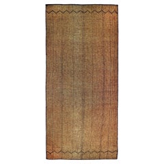 Stuoia Tuareg vintage anni '70 in Giunco e Pelle – Mauritania, 482 x 216 cm