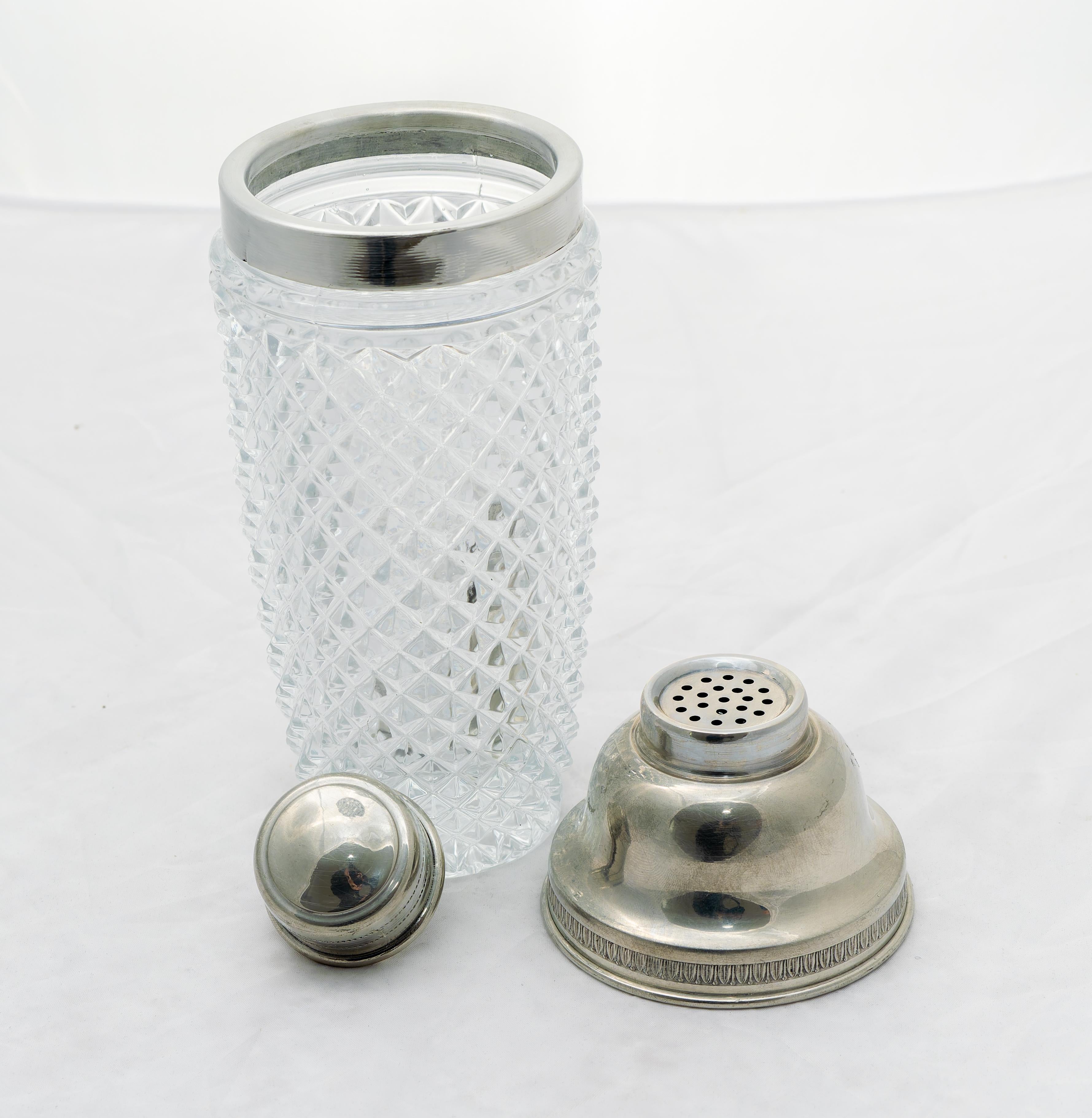Stupendo Shaker da Cocktail in Cristallo tagliato, Made in Italy, 1960 in vendita 3