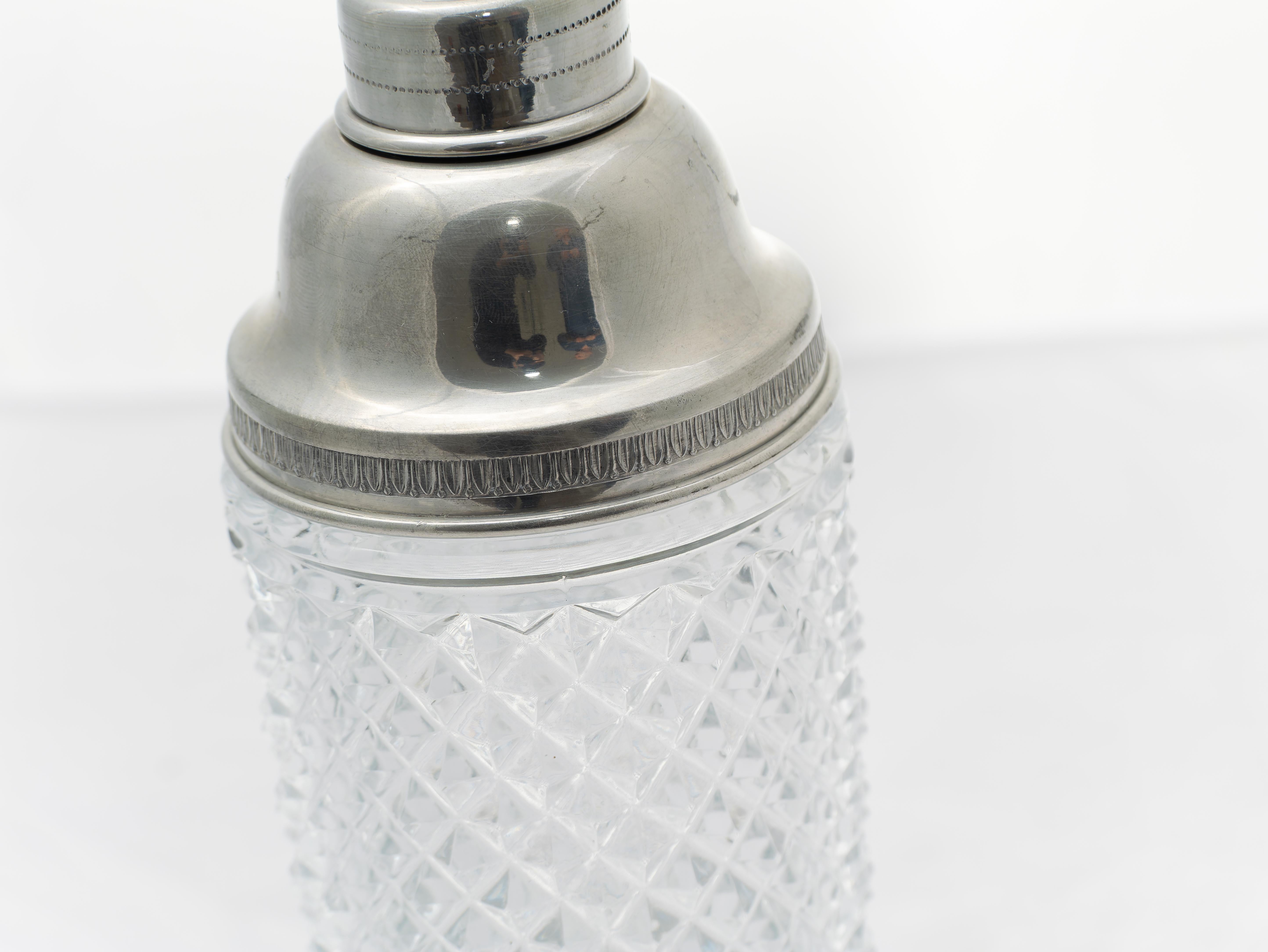 Mid-Century moderno Stupendo Shaker da Cocktail in Cristallo tagliato, Made in Italy, 1960 in vendita