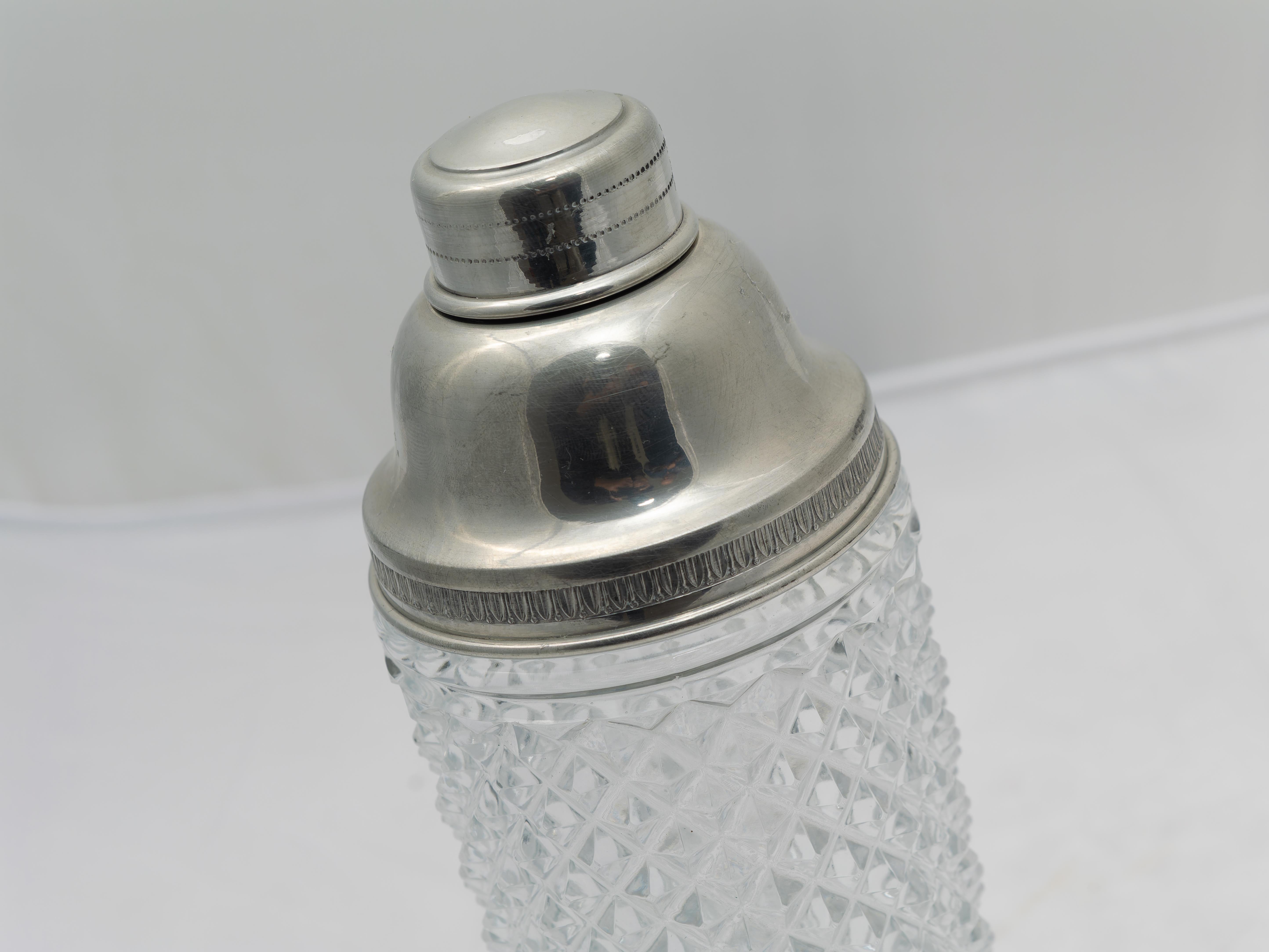 Italian Stupendo Shaker da Cocktail in Cristallo tagliato, Made in Italy, 1960 in vendita