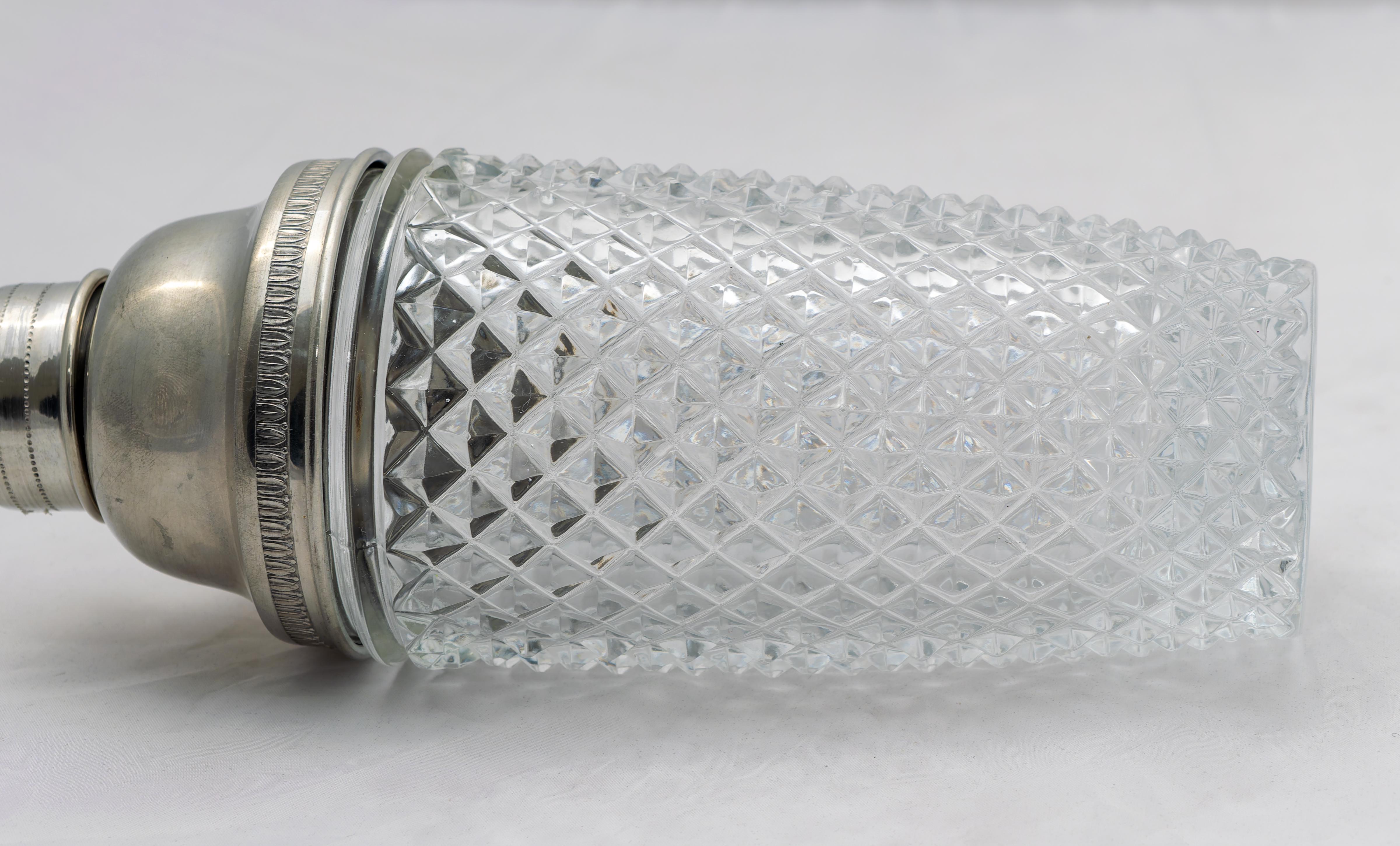 Acciaio Stupendo Shaker da Cocktail in Cristallo tagliato, Made in Italy, 1960 in vendita