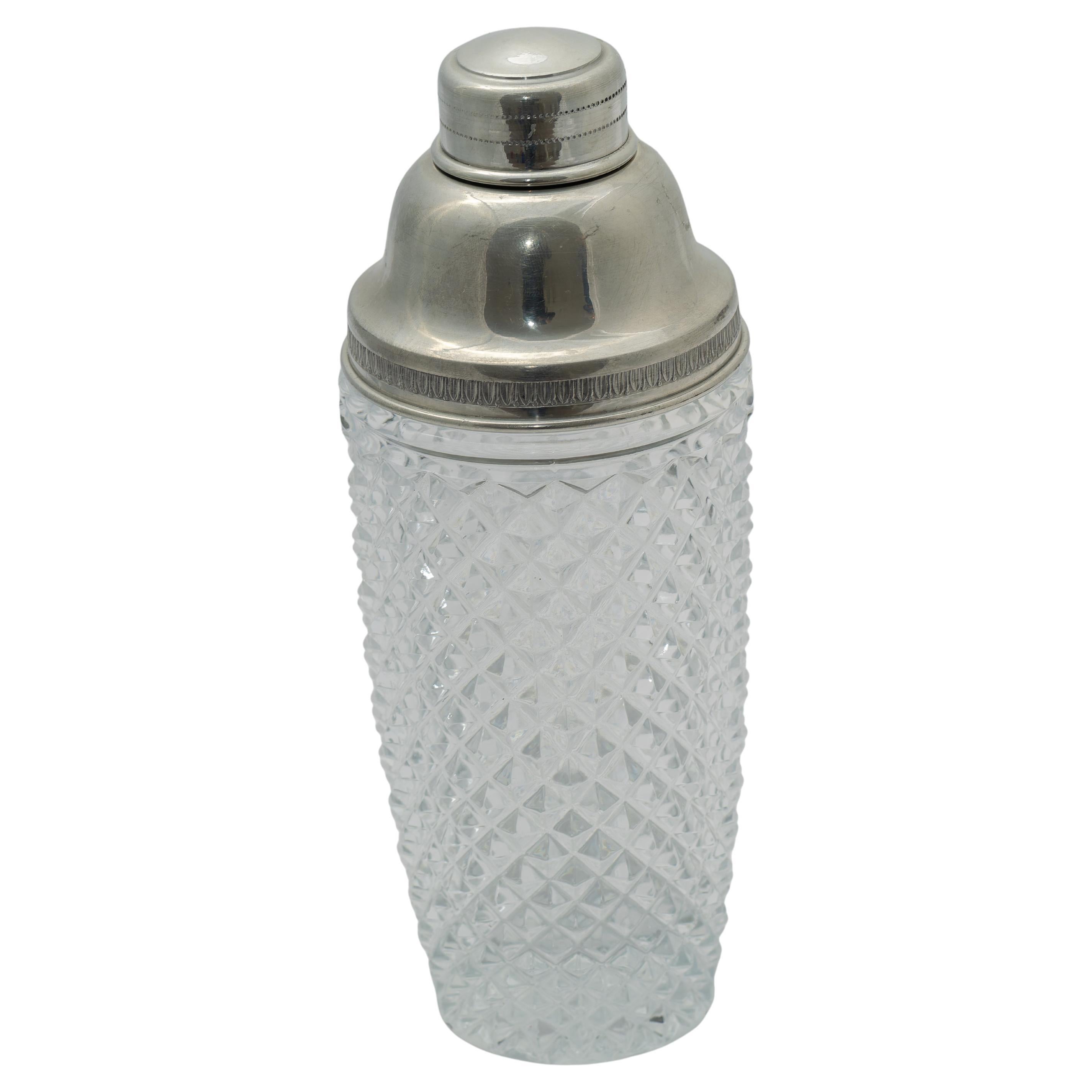 Stunning Cut Crystal Cocktail Shaker, Made in Italy, 1960s