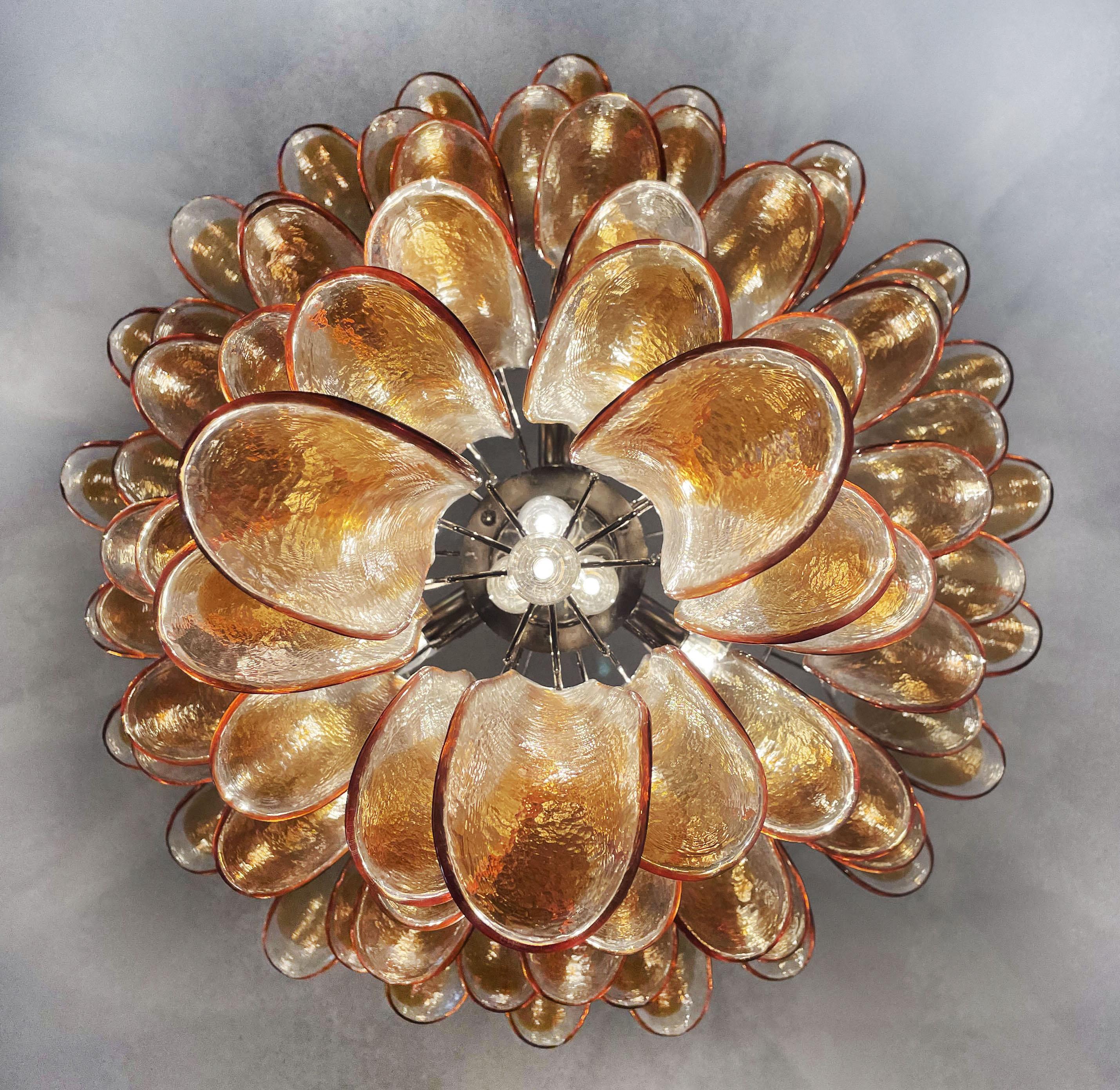 Stupendous Pair of Murano Mid-Century Chandeliers For Sale 6