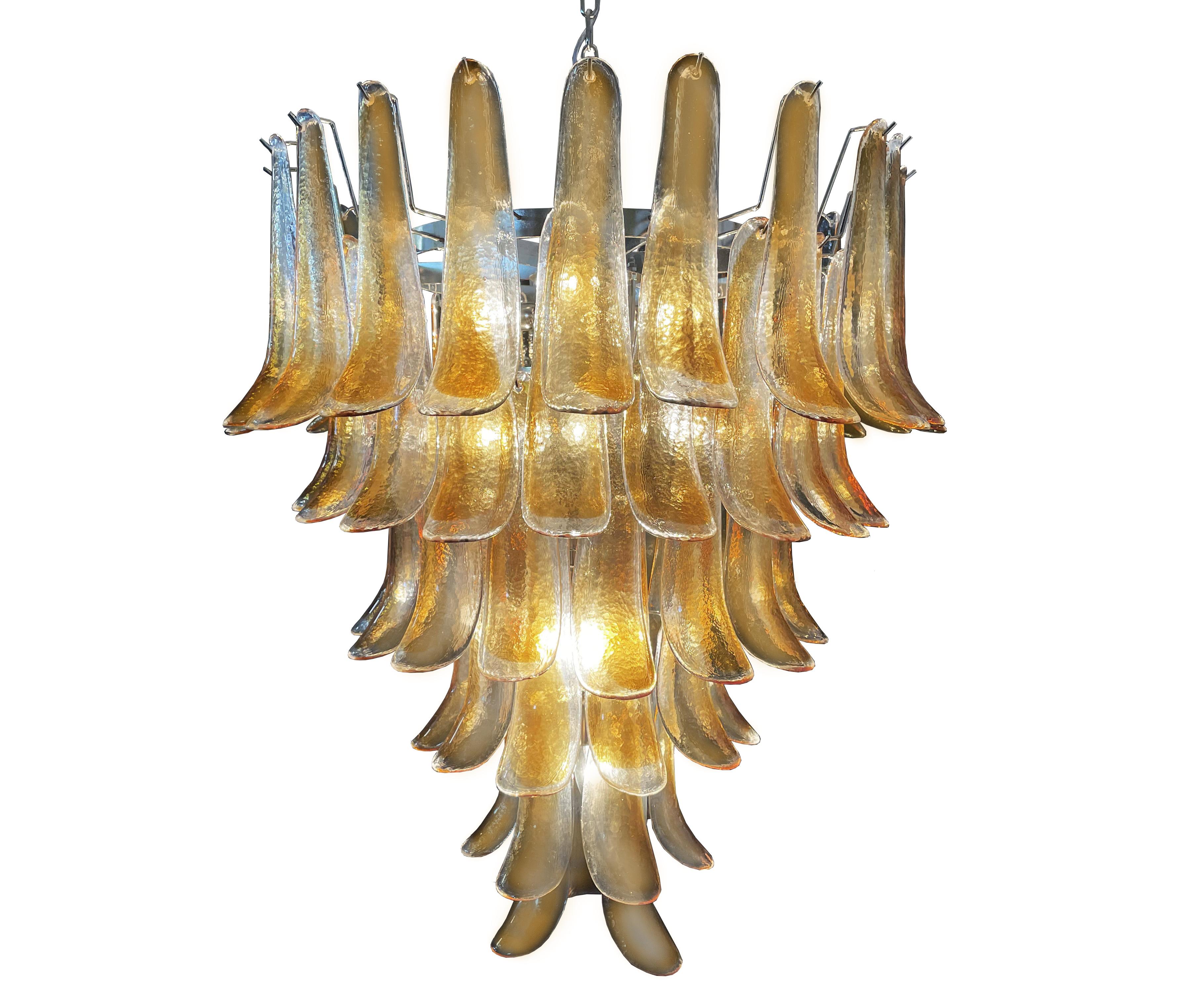 Stupendous Pair of Murano Mid-Century Chandeliers For Sale 8
