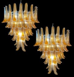 Stupendous Pair of Murano Mid-Century Chandeliers