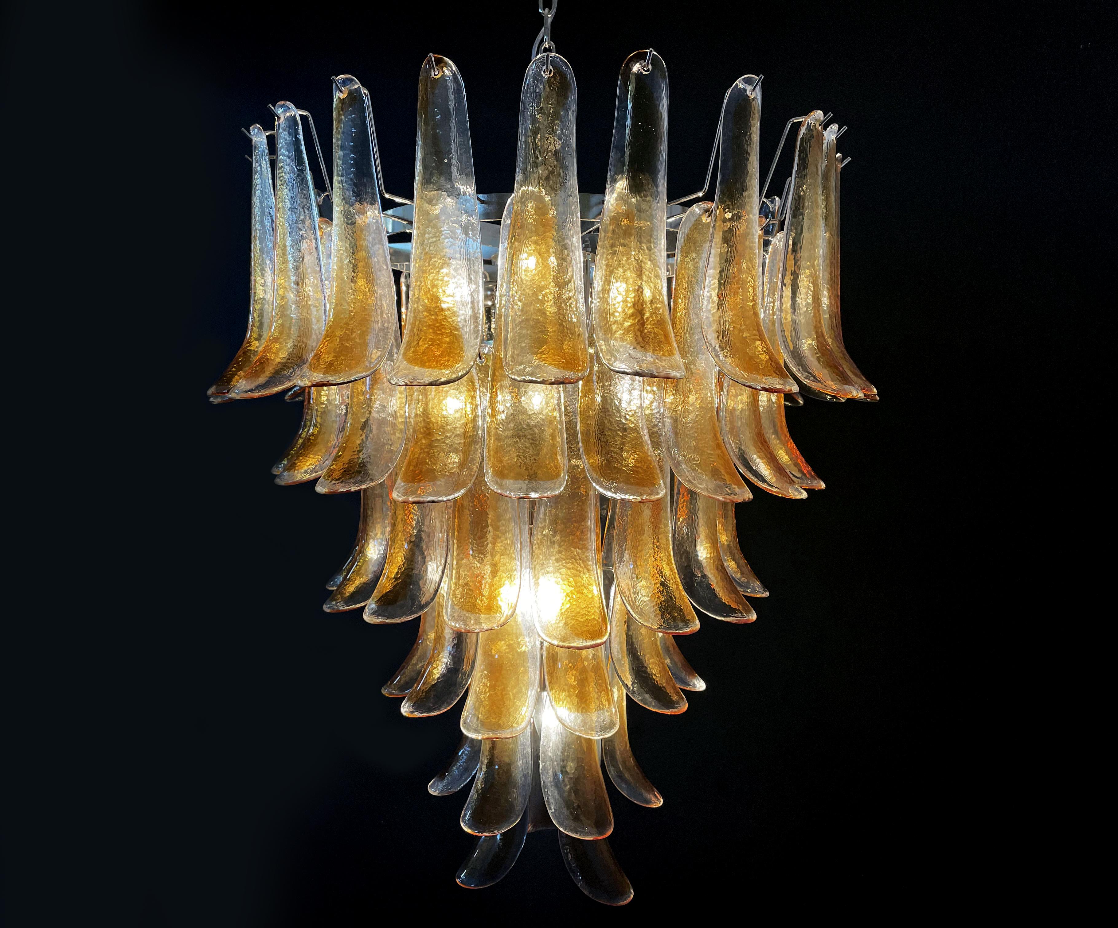 Stupendous Pair of Murano Mid-Century Chandeliers For Sale 2