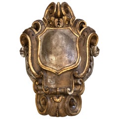 Stupendously Large and Impressive Silver and Gold Gilded Shield Wall Sculpture