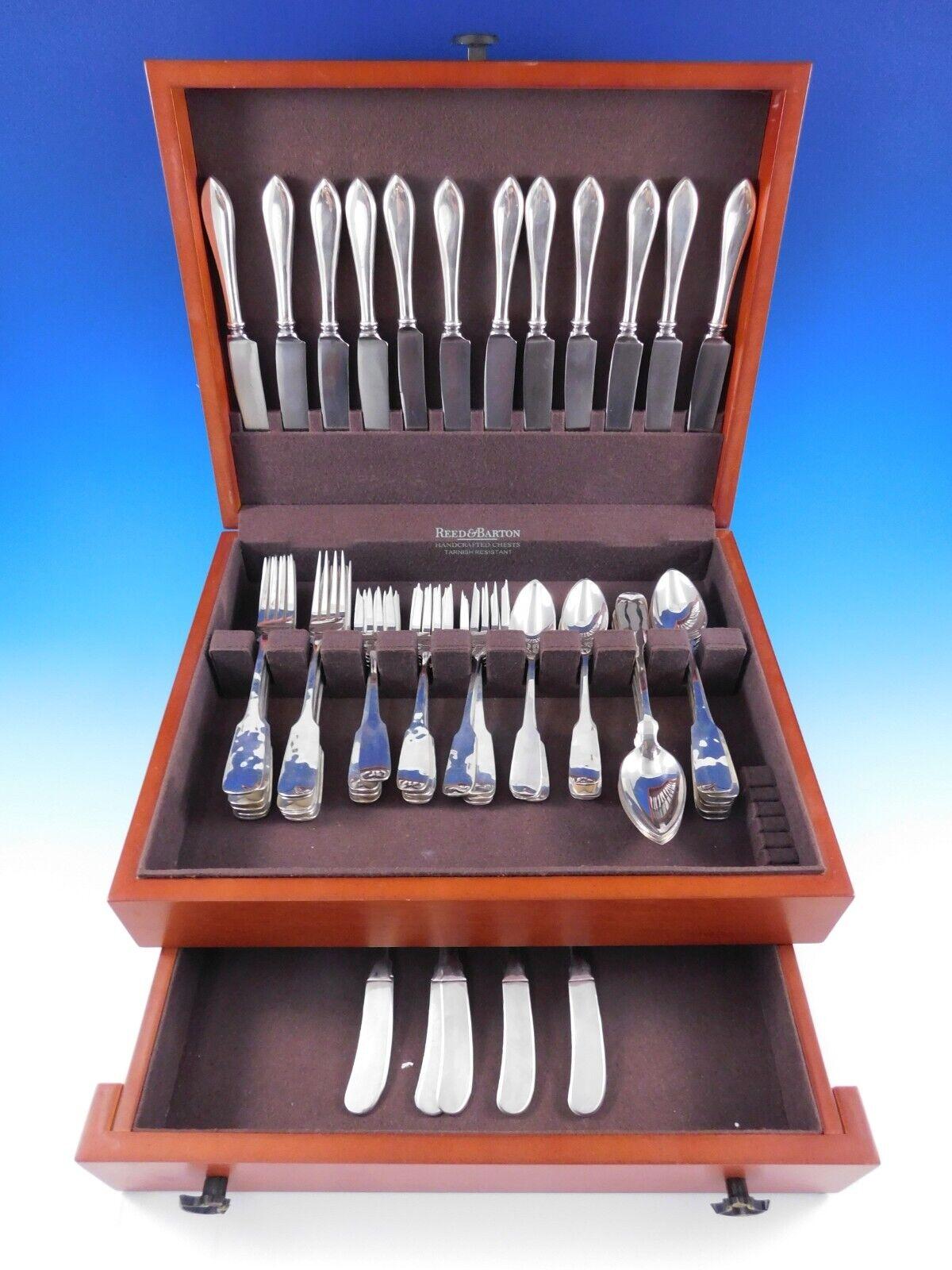 Old Newbury Crafters silver is genuinely hand-made and wonderfully heavy, the machine cannot match the quality, durability, look and feel of handmade silver.


Superb 72 piece sterling silver set of Sturbridge made by Old Newbury Crafters (including