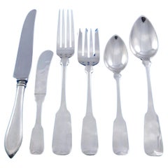 Used Sturbridge by Old Newbury Crafters Sterling Silver Flatware Set Service 72 pcs