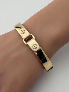 Sturdy 14k Yellow Gold Link Bangle Bracelet