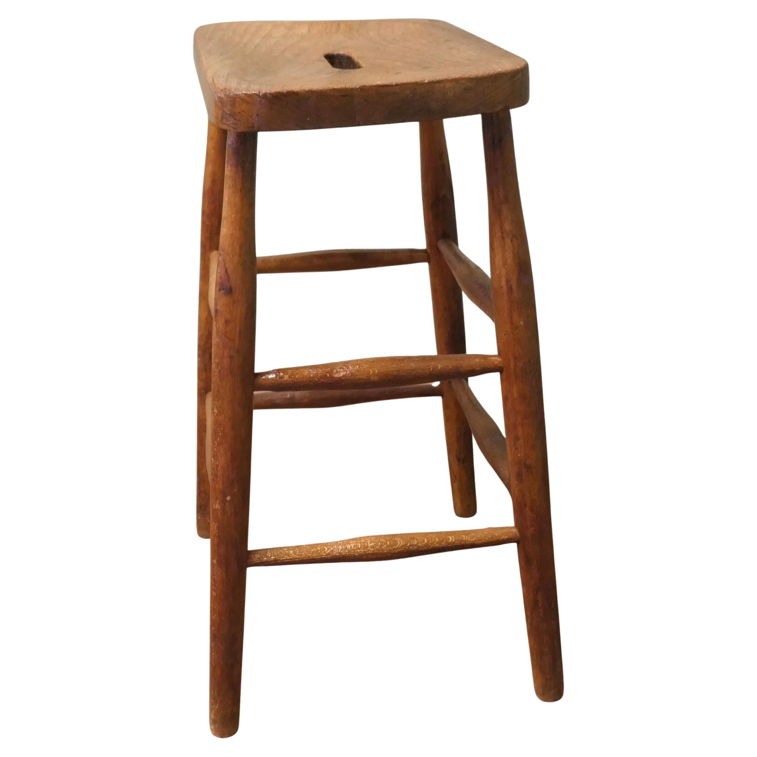 Sturdy Artist’s Farmhouse Kitchen High Stool    This is a good chunky piece For Sale